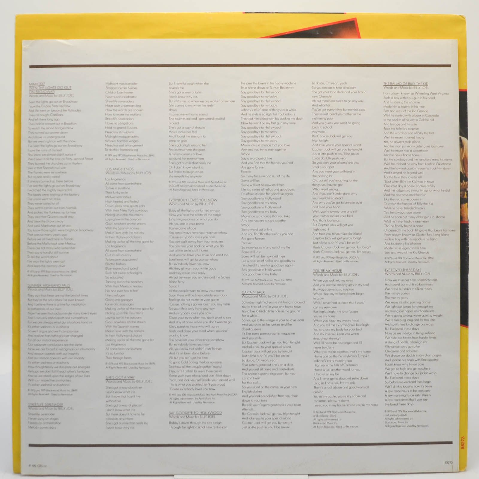 Billy Joel — Songs In The Attic, 1981