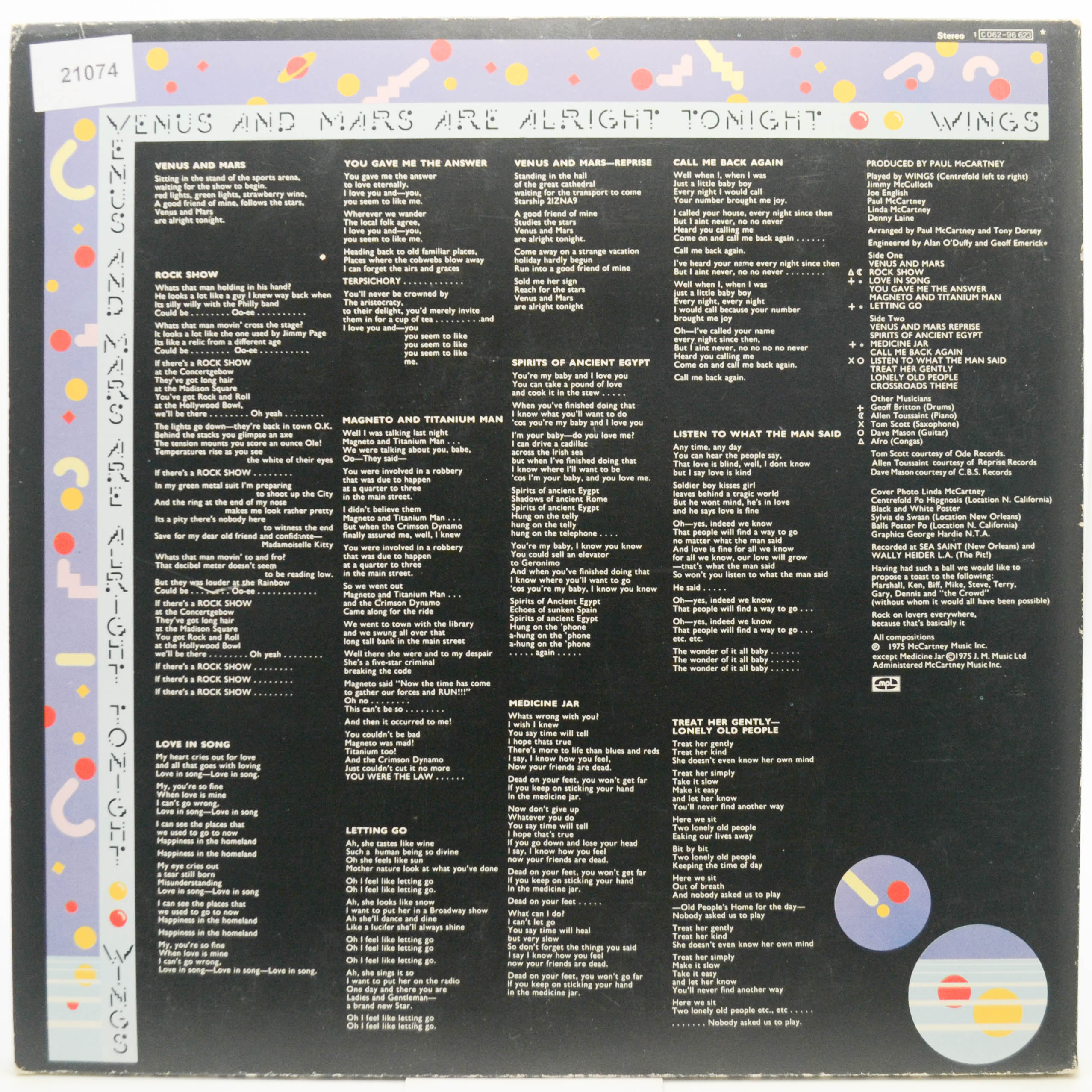 Wings — Venus And Mars (2 posters, 2 stickers), 1975