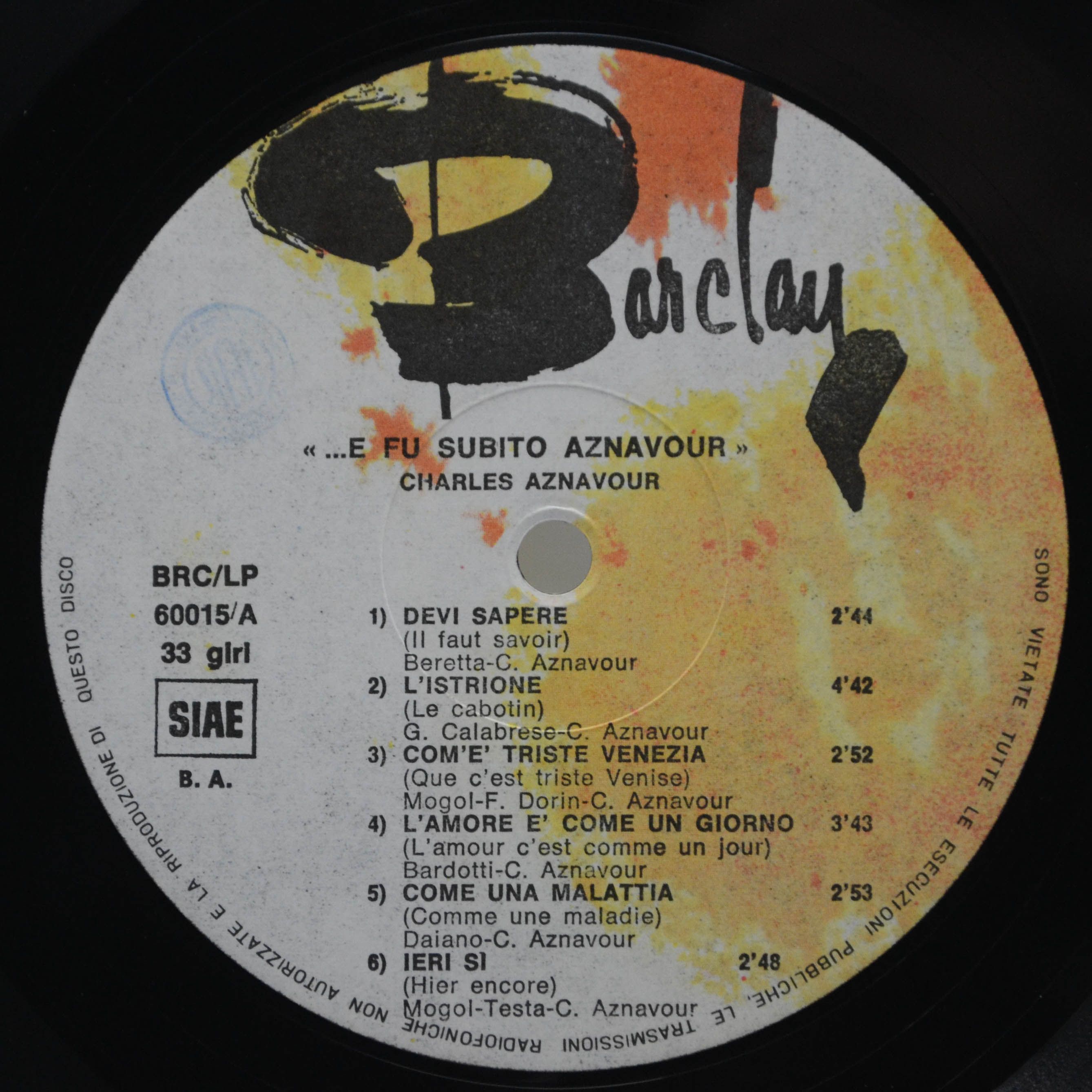 Charles Aznavour — ...E Fu Subito Aznavour..., 1970