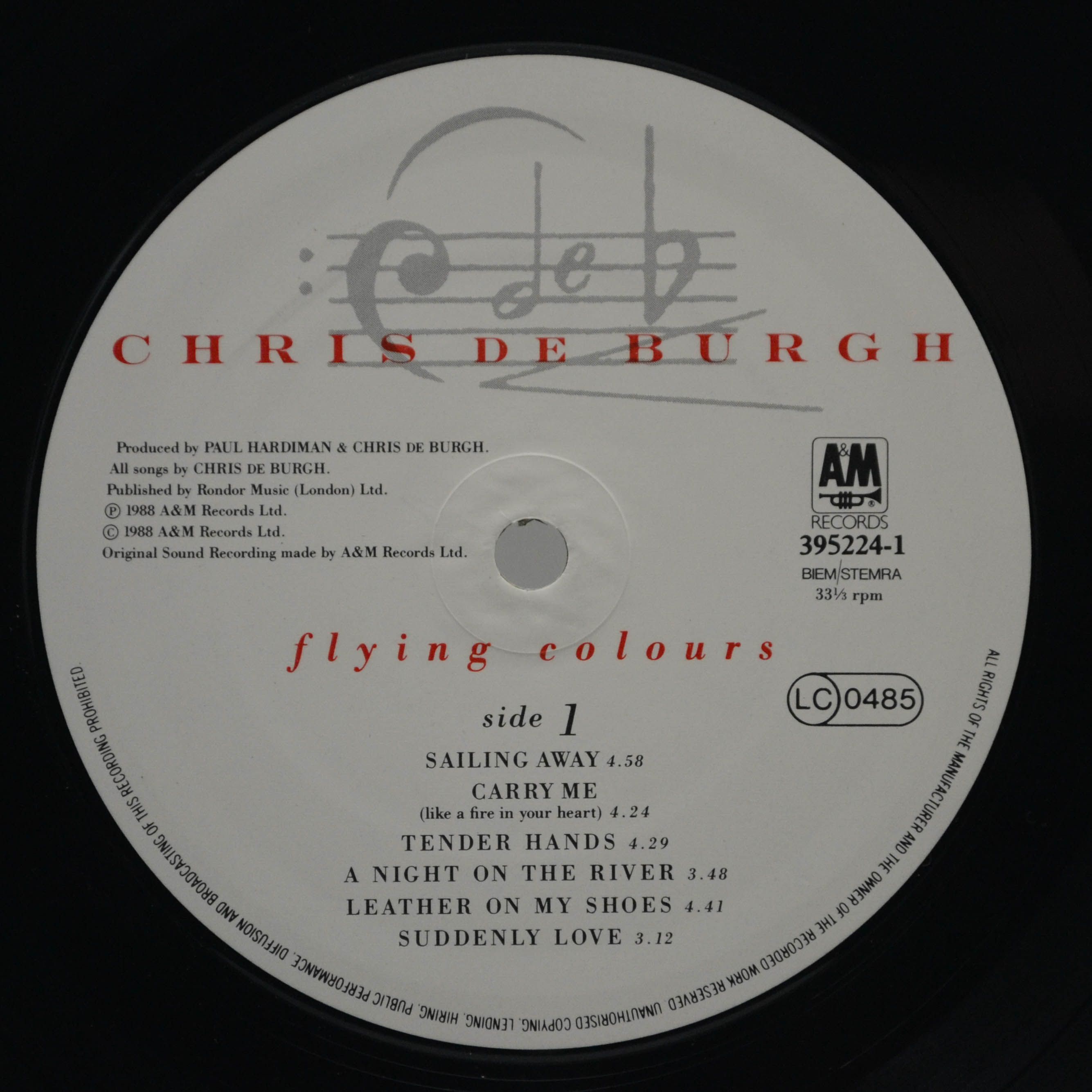Виниловая пластинка Chris de Burgh — Flying Colours, 1988