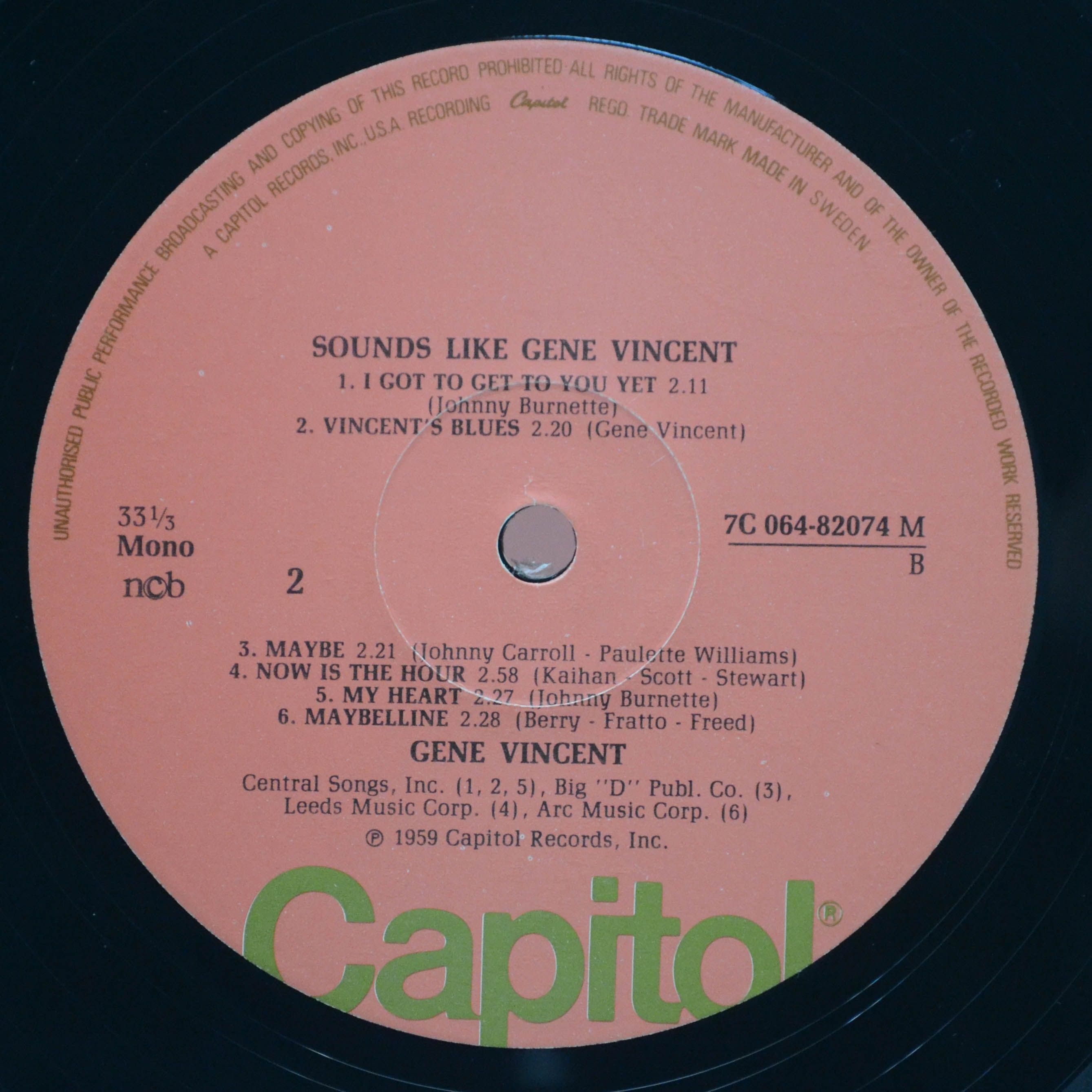 Виниловая пластинка Gene Vincent — Sounds Like Gene Vincent, 1976