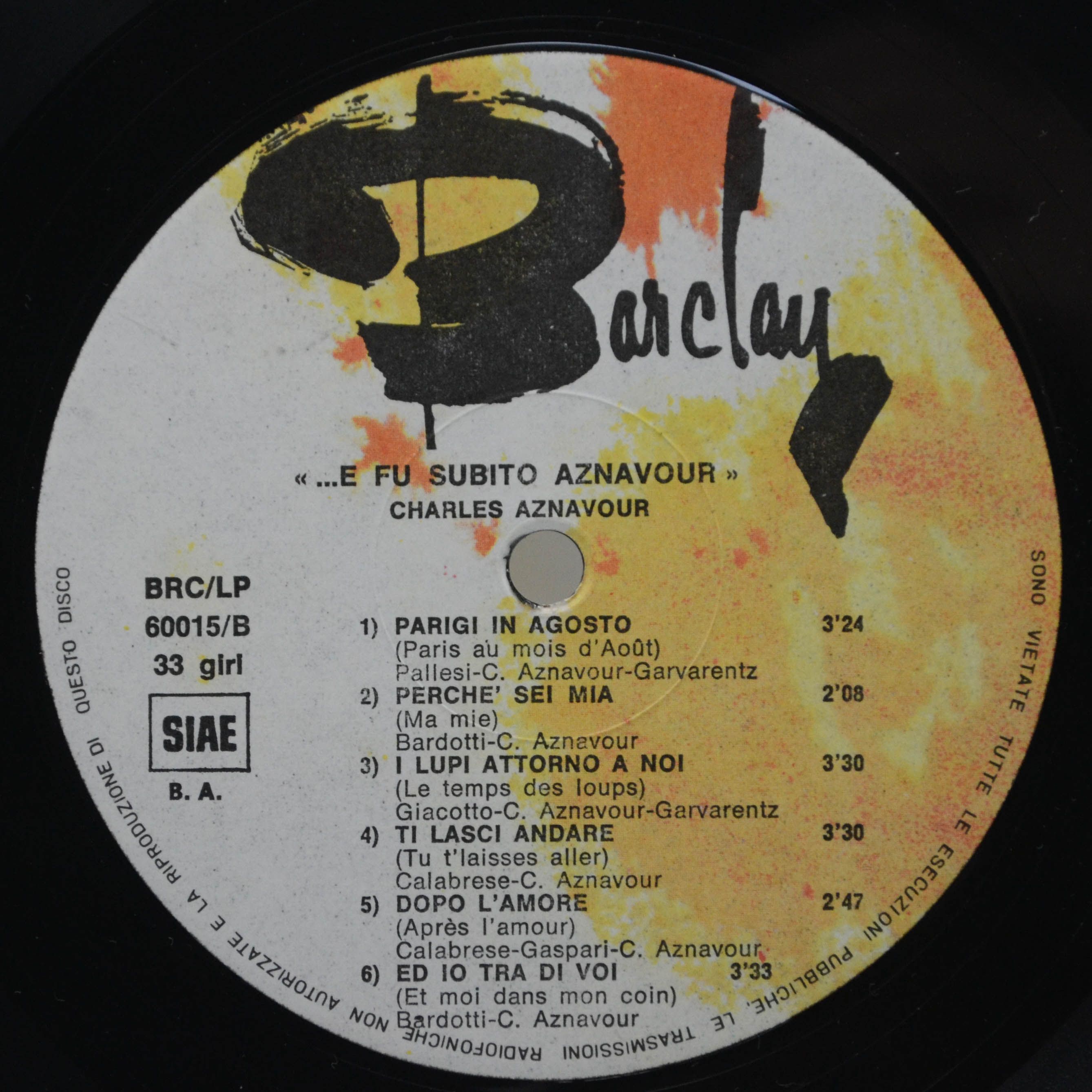 Charles Aznavour — ...E Fu Subito Aznavour..., 1970