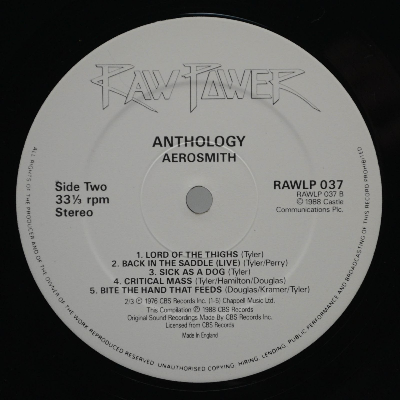 Aerosmith — Anthology (2LP, UK), 1988