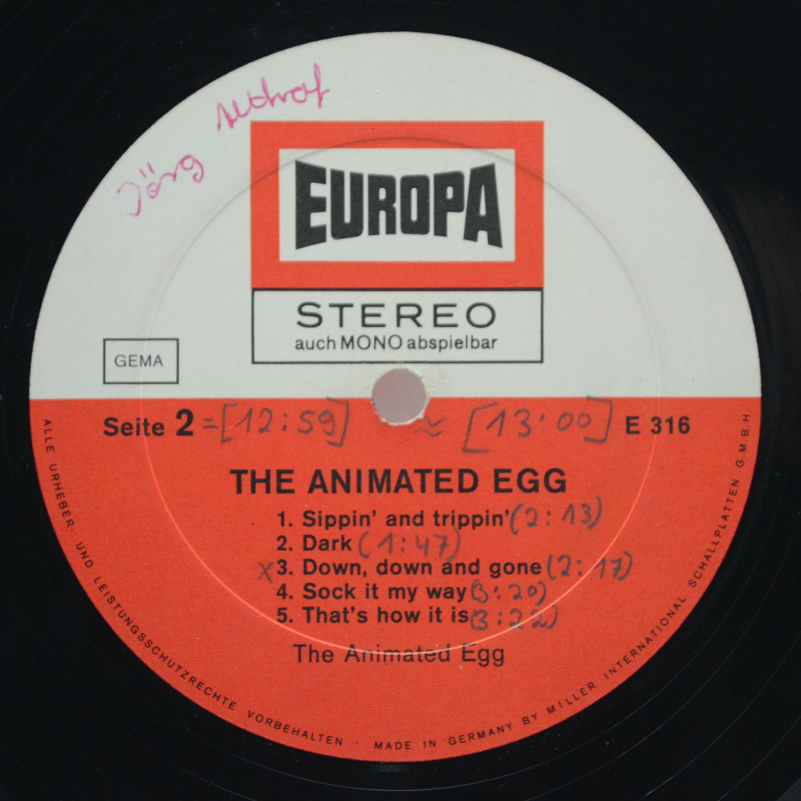 Виниловая пластинка Animated Egg — The Animated Egg, 1969