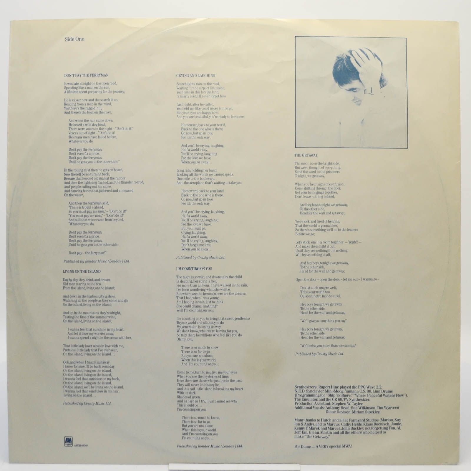 Виниловая пластинка Chris de Burgh — The Getaway, 1982
