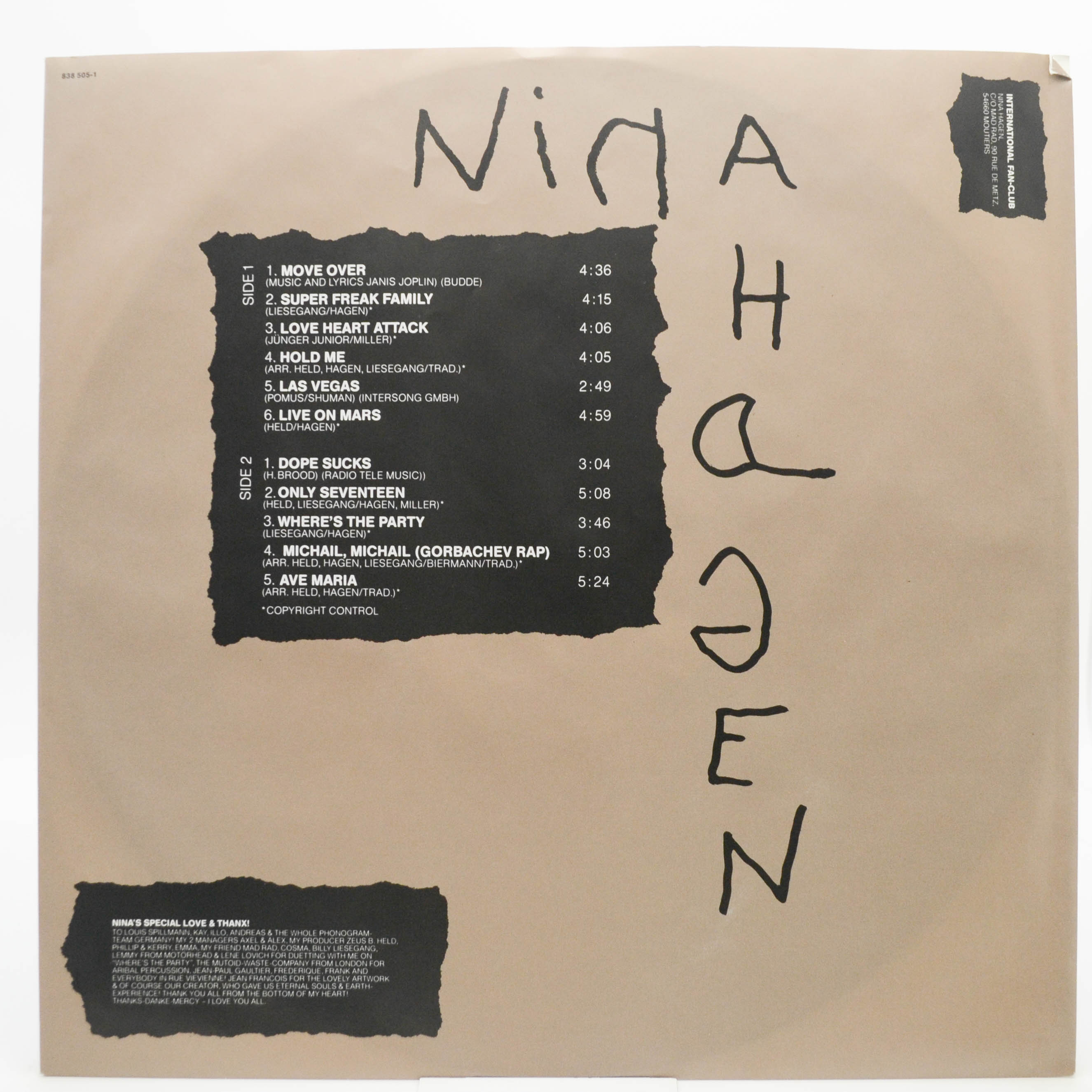 Nina Hagen — Nina Hagen, 1989
