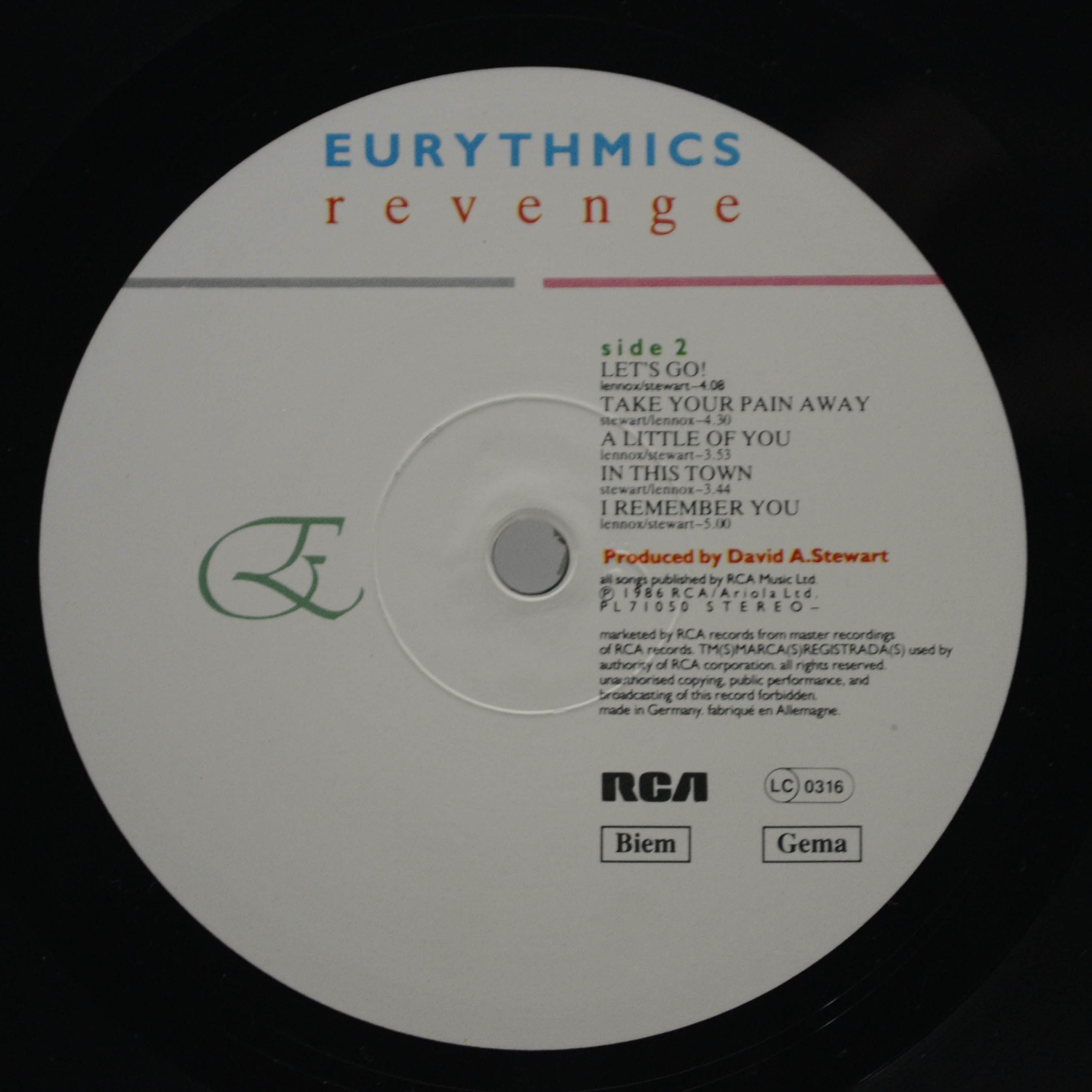 Eurythmics — Revenge, 1986