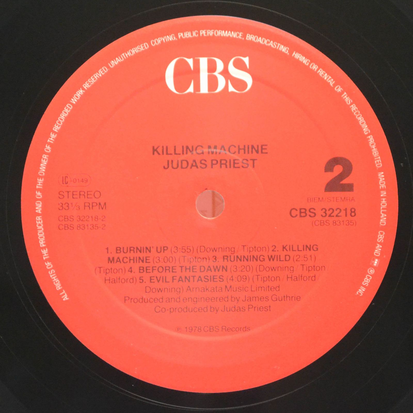 Виниловая пластинка Judas Priest — Killing Machine, 1978