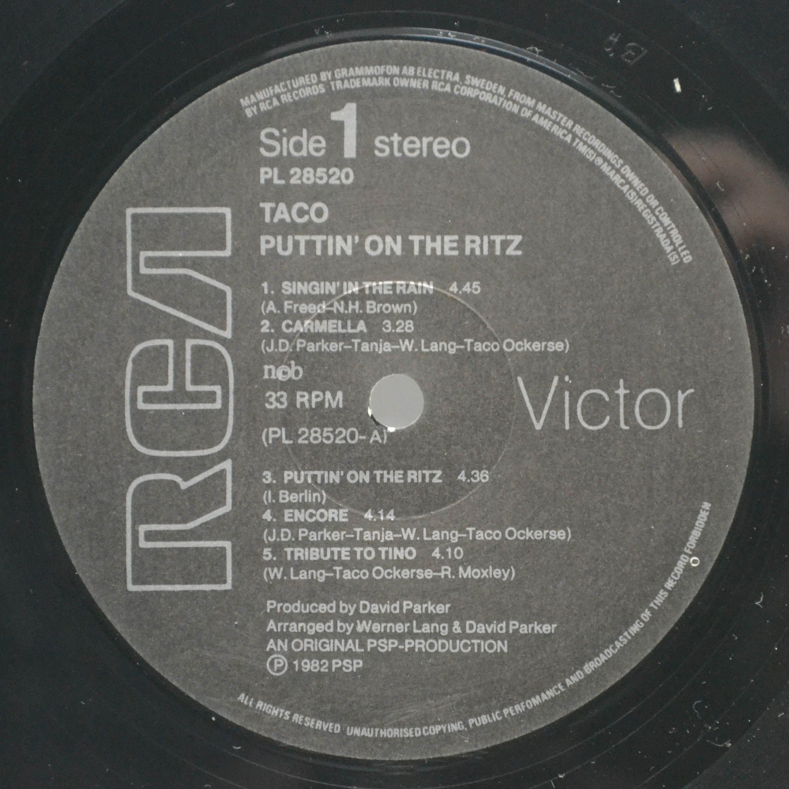 Виниловая пластинка Taco — Puttin' On The Ritz!, 1982