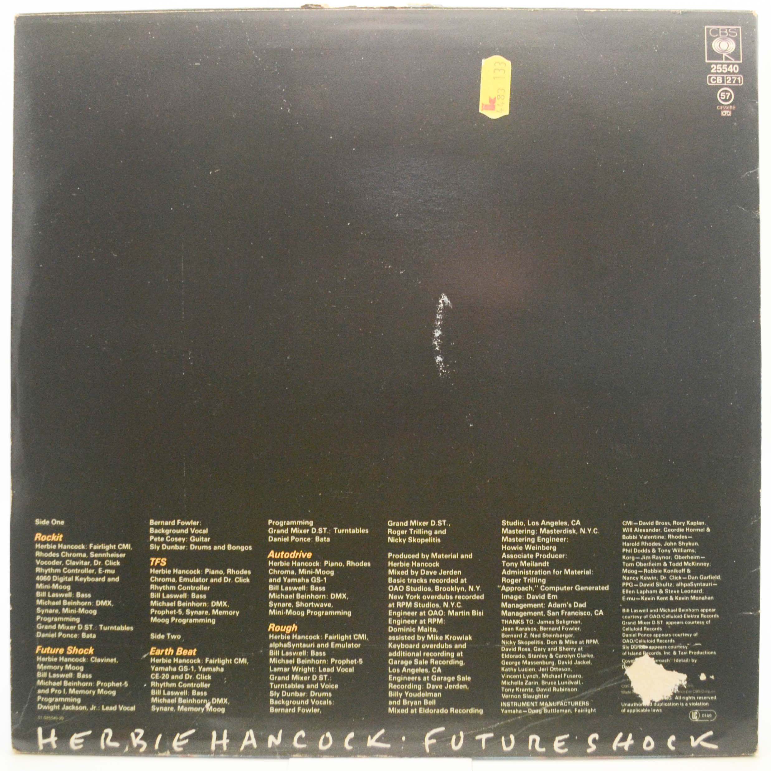 Виниловая пластинка Herbie Hancock — Future Shock (UK), 1983