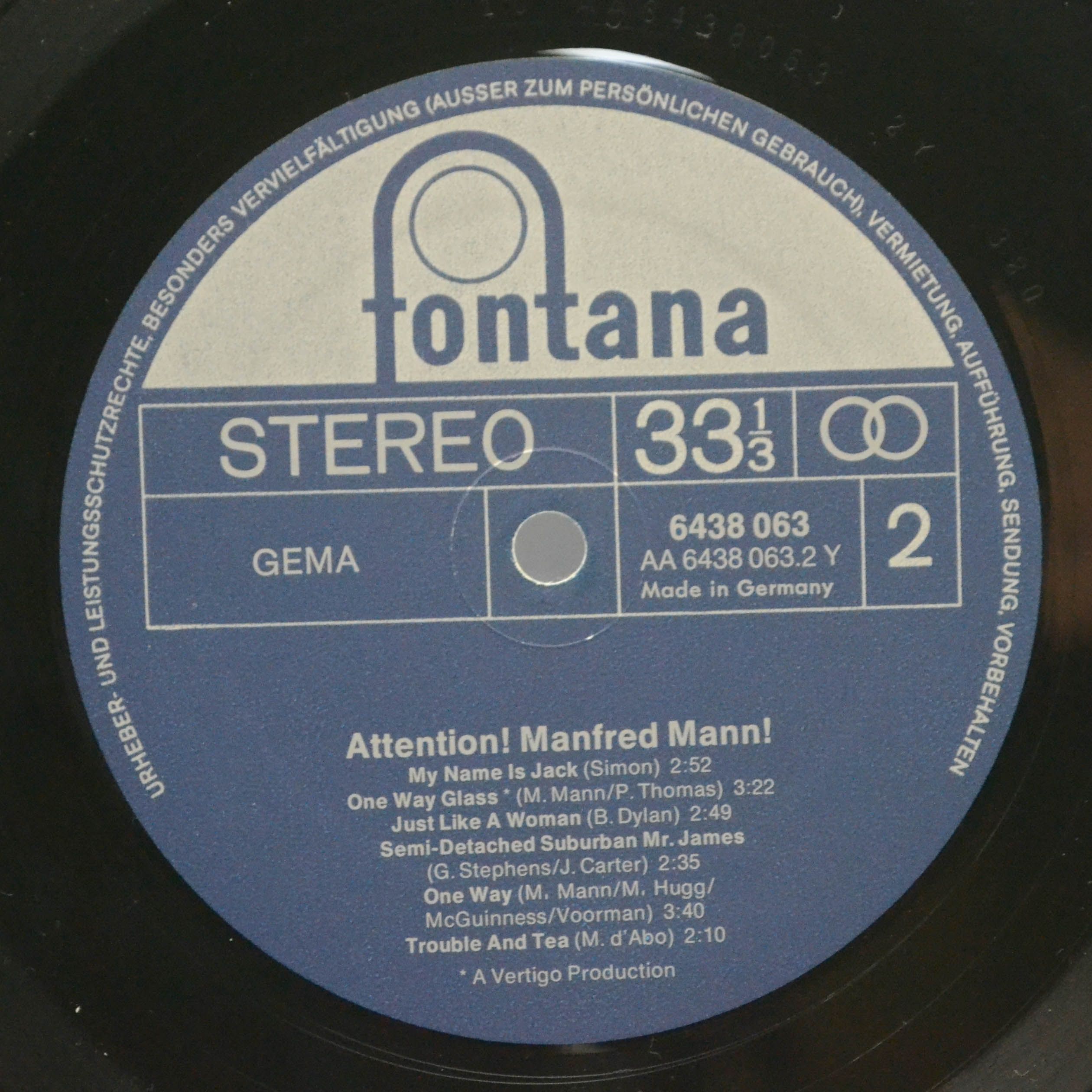 Виниловая пластинка Manfred Mann — Attention! Manfred Mann!, 1973