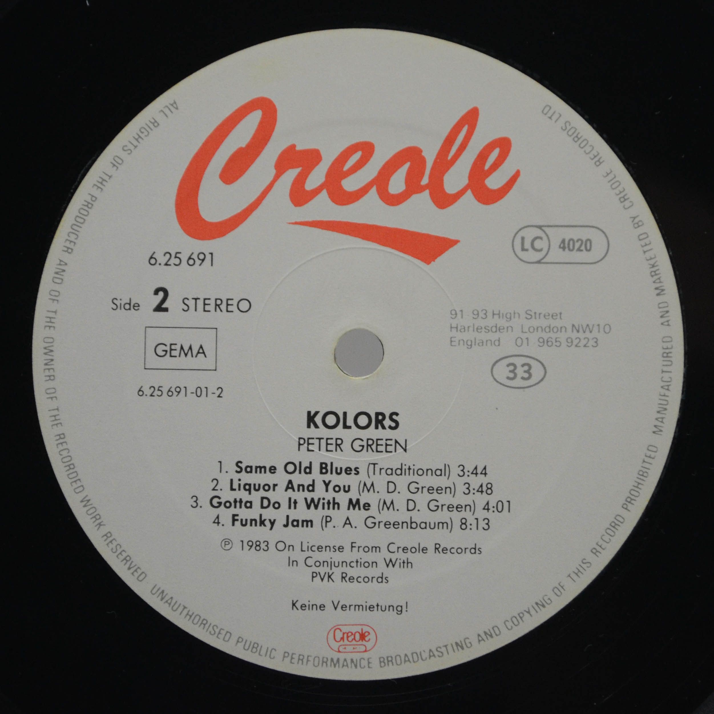 Peter Green — Kolors, 1983