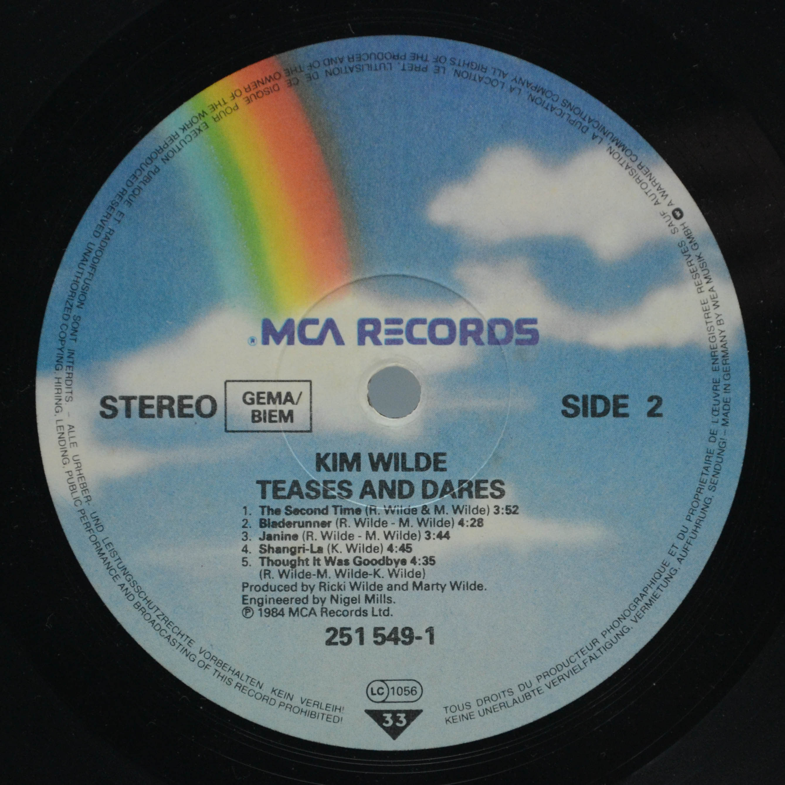 Kim Wilde — Teases & Dares, 1984