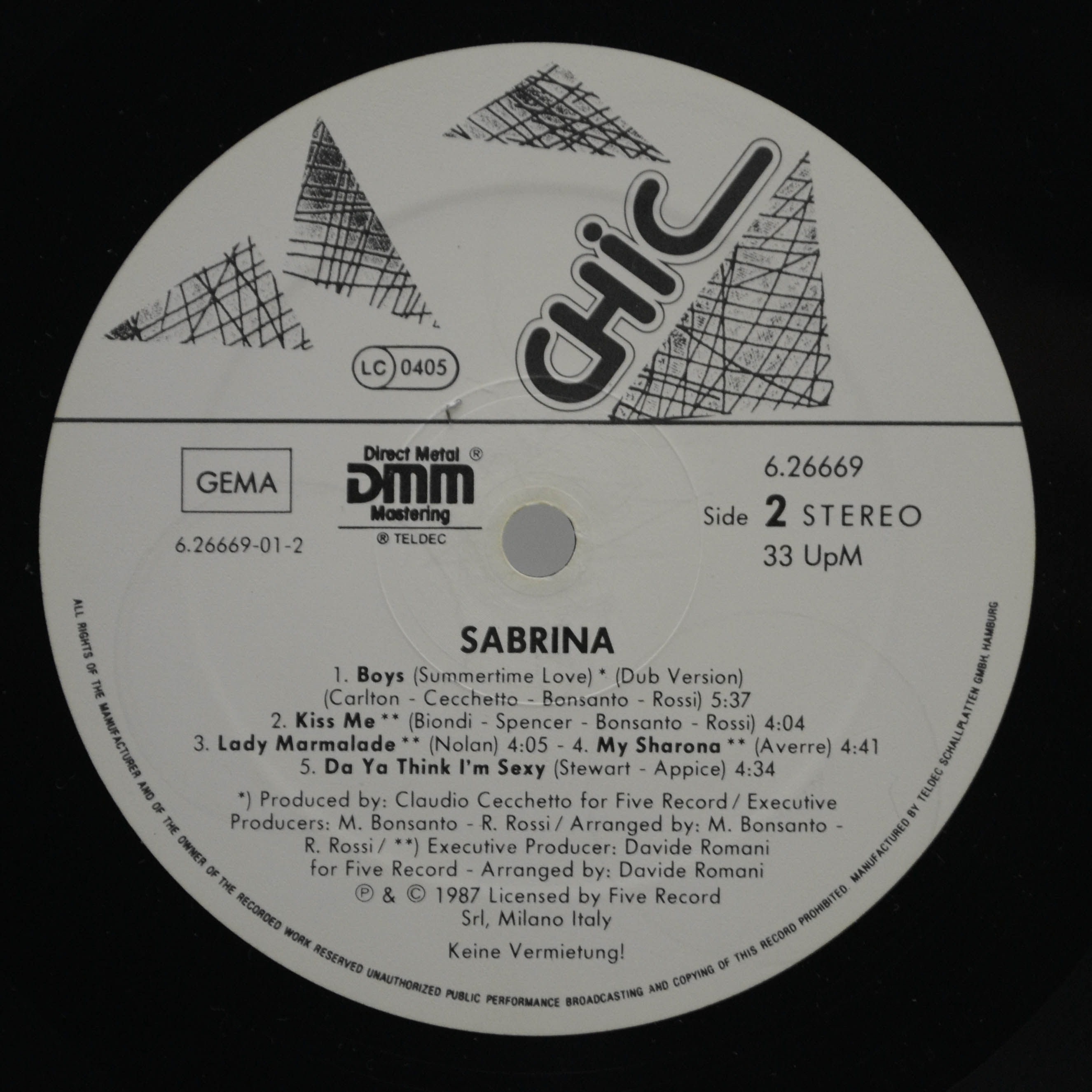 Виниловая пластинка Sabrina — Sabrina, 1987