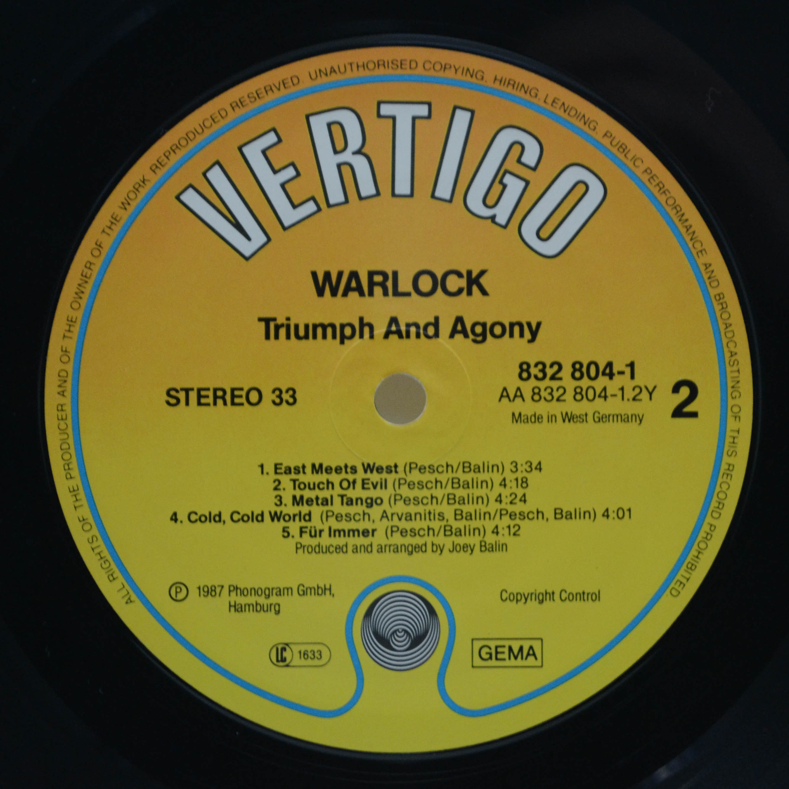 Warlock — Triumph And Agony, 1987