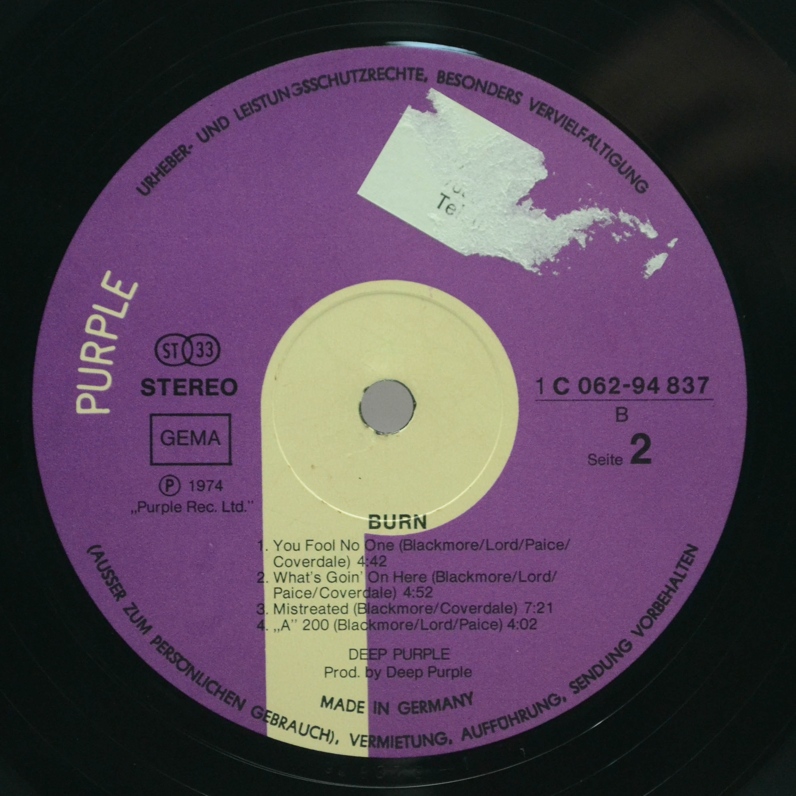 Deep Purple — Burn, 1974