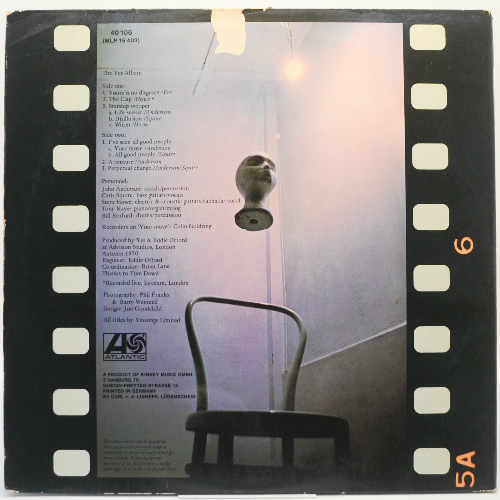 Виниловая пластинка Yes — The Yes Album, 1971