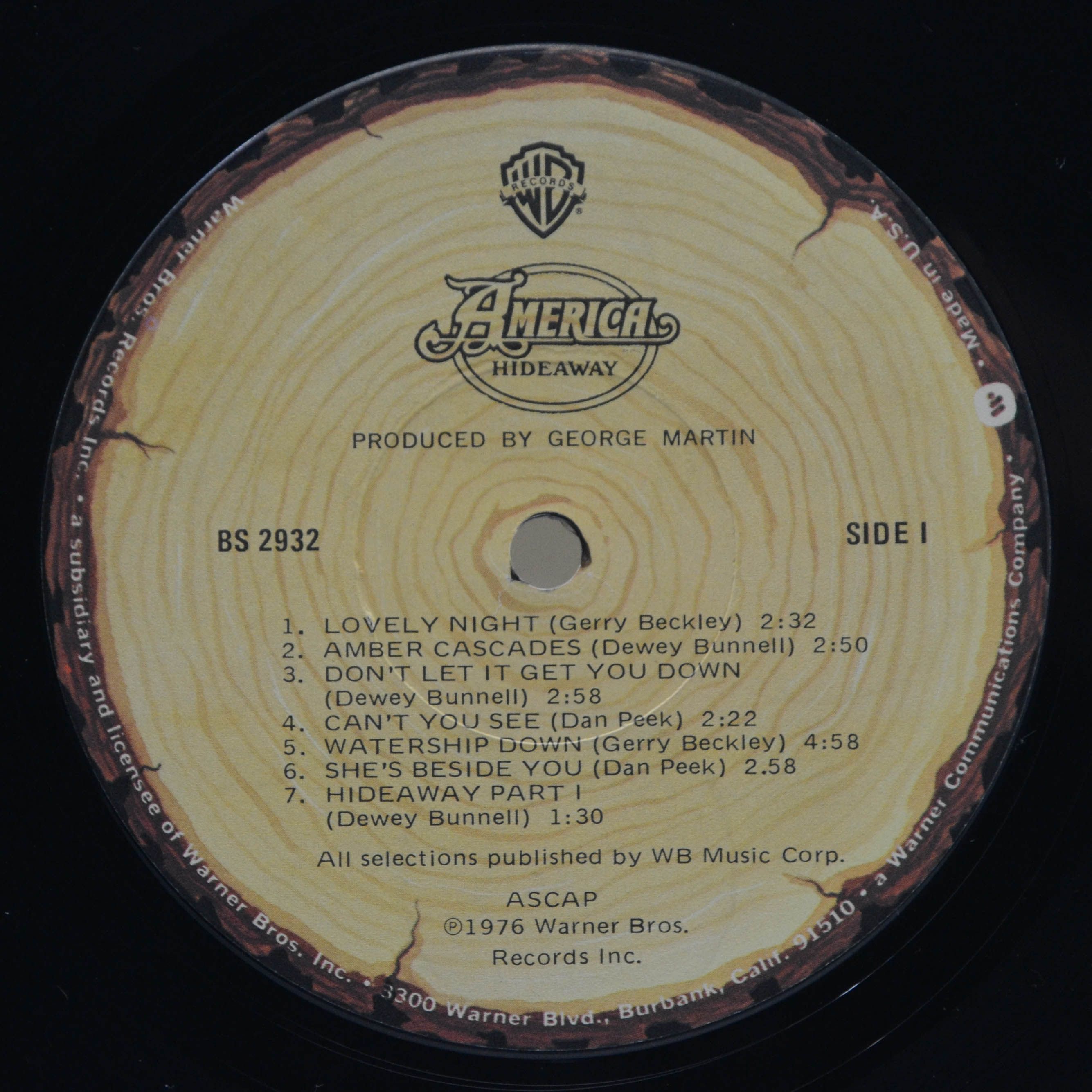 Виниловая пластинка America — Hideaway (1-st, USA), 1976