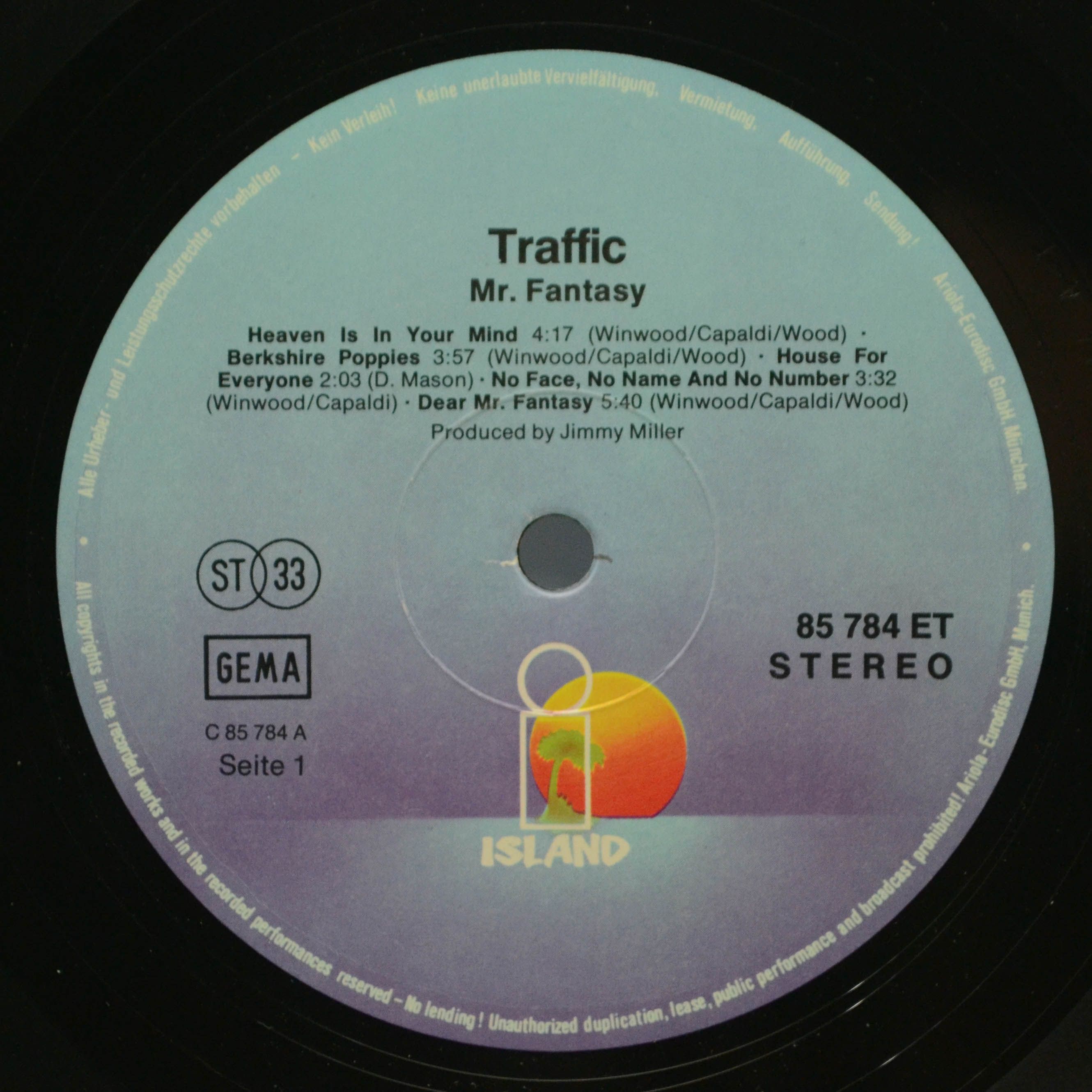 Виниловая пластинка Traffic — Mr. Fantasy, 1967