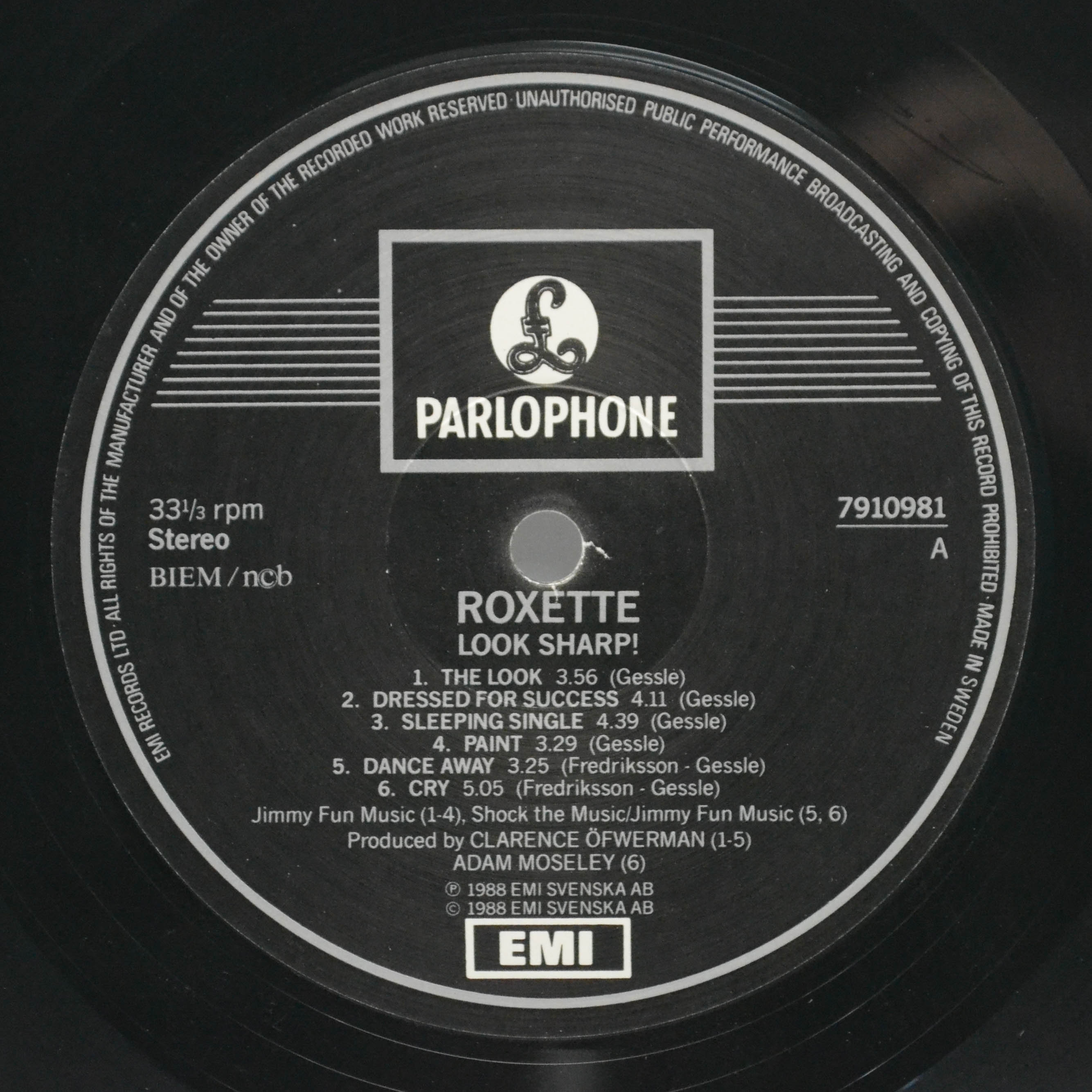 Roxette — Look Sharp! (1-st, Sweden), 1988