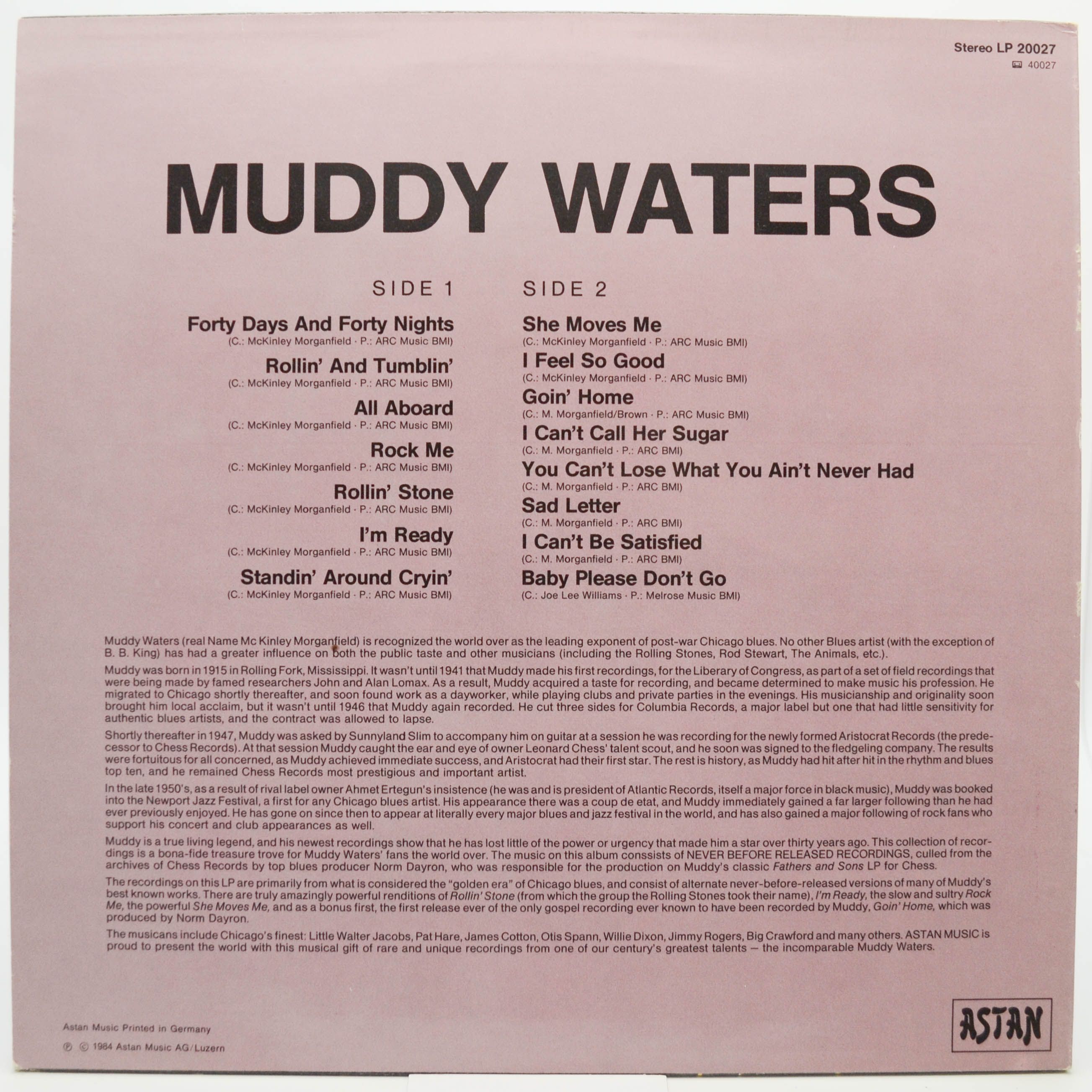 Виниловая пластинка Muddy Waters — Sweet Home Chicago, 1980