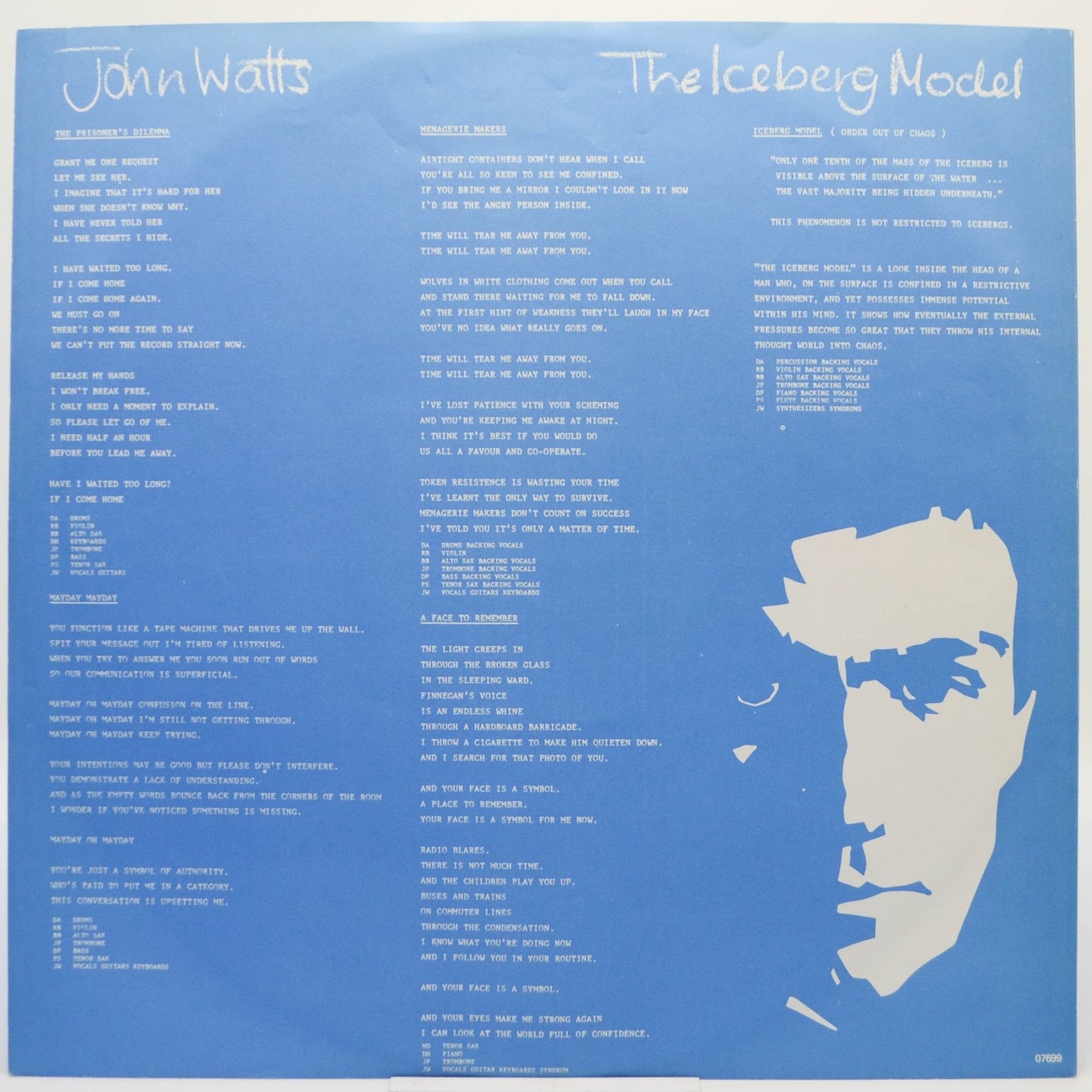 Виниловая пластинка John Watts — The Iceberg Model, 1983