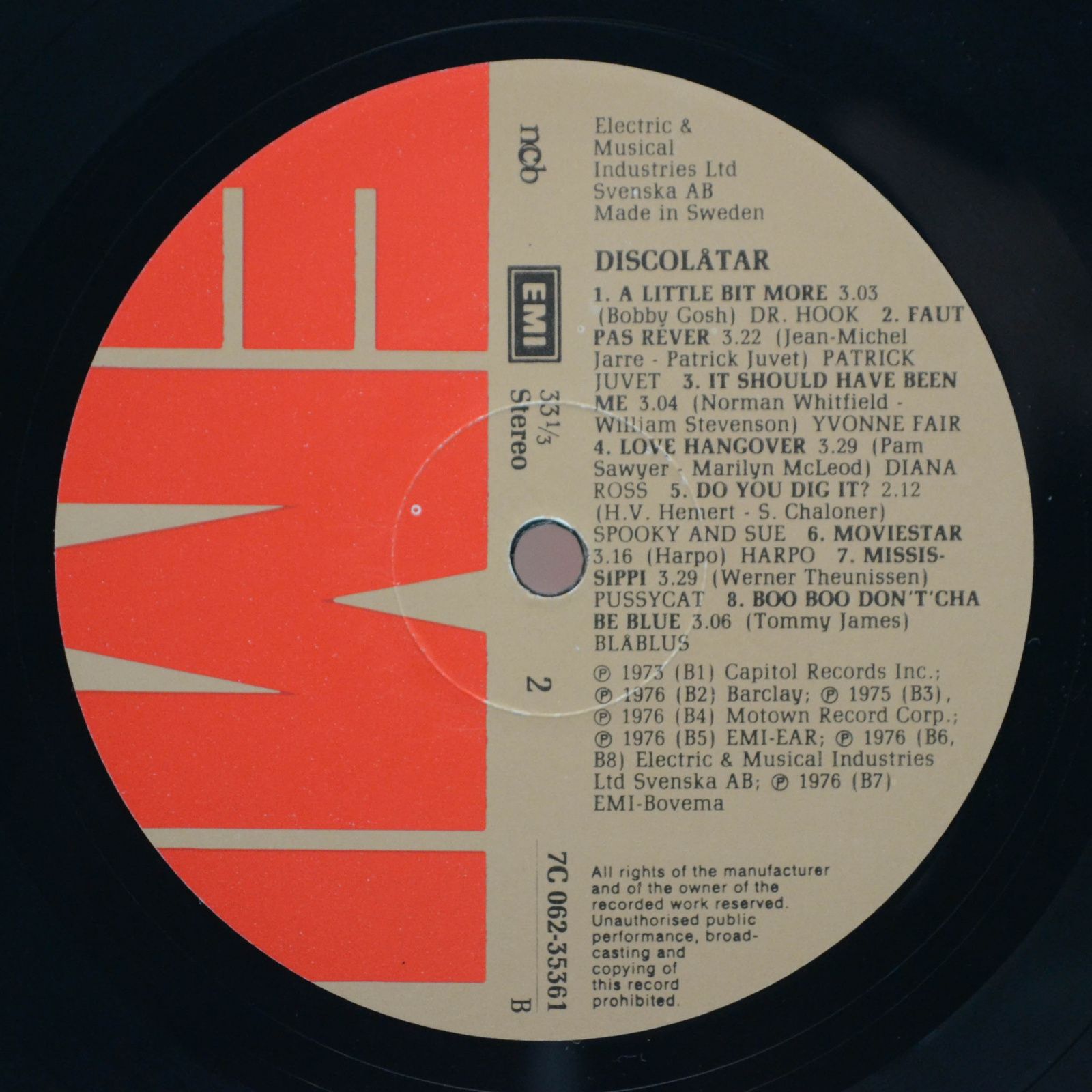 Various — Discolåtar!!!, 1976