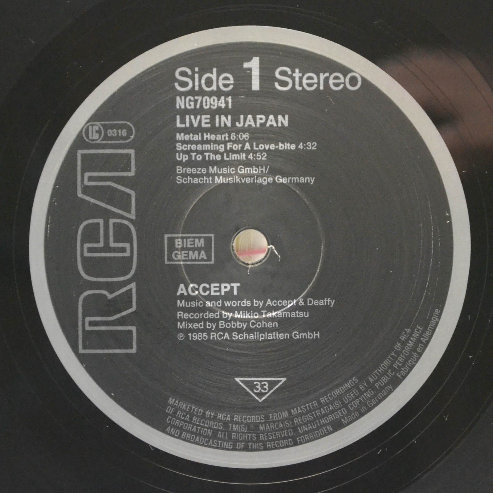 Accept — Kaizoku-Ban, 1985