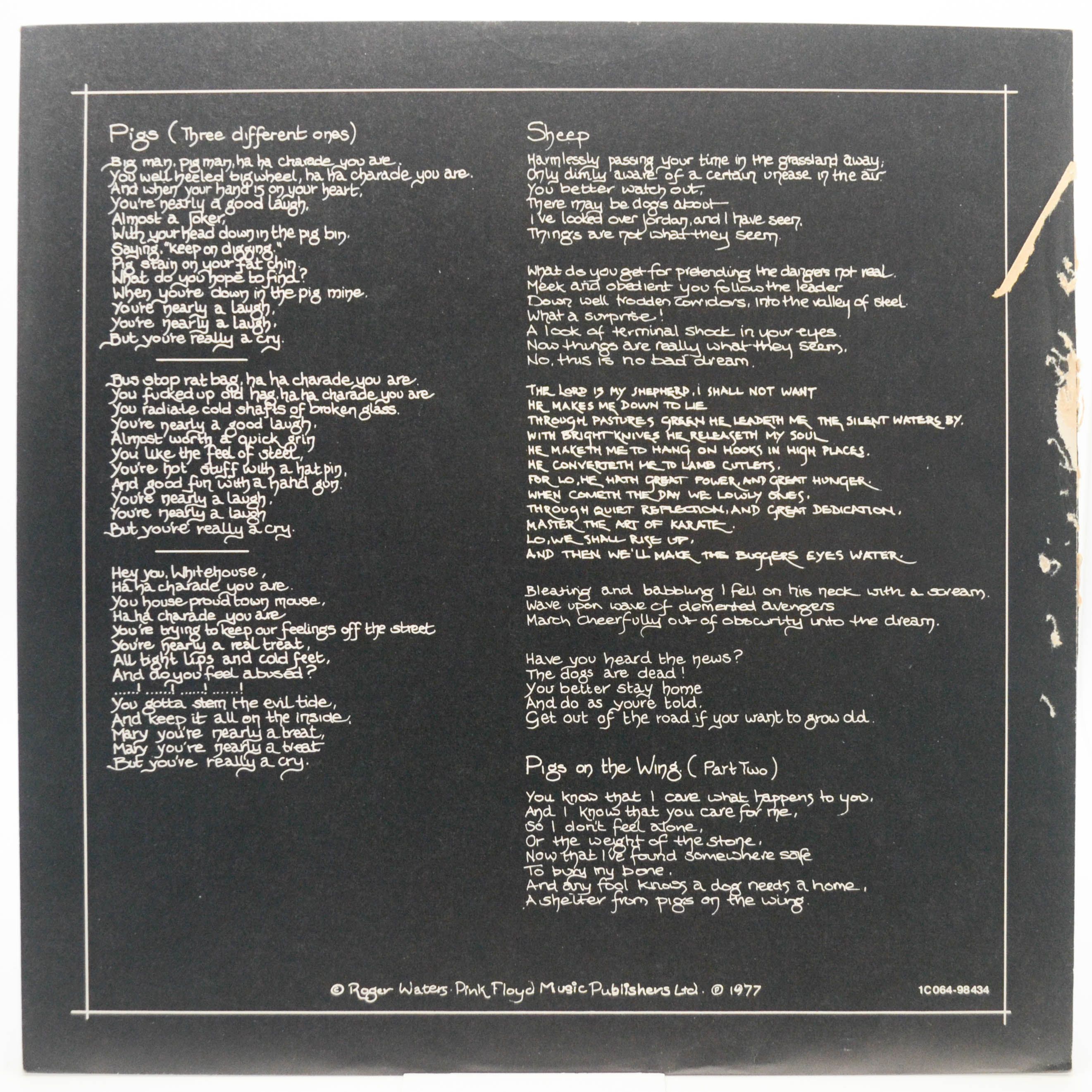 Виниловая пластинка Pink Floyd — Animals, 1977