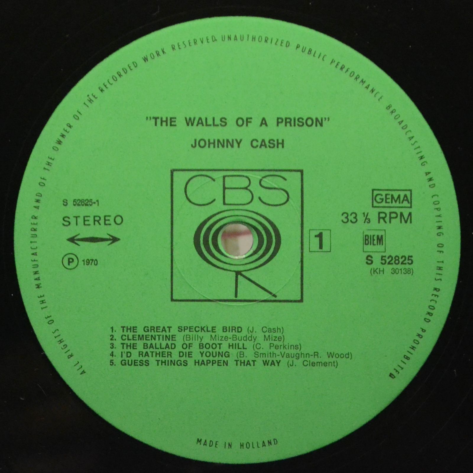 Виниловая пластинка Johnny Cash — The Walls Of A Prison, 1970
