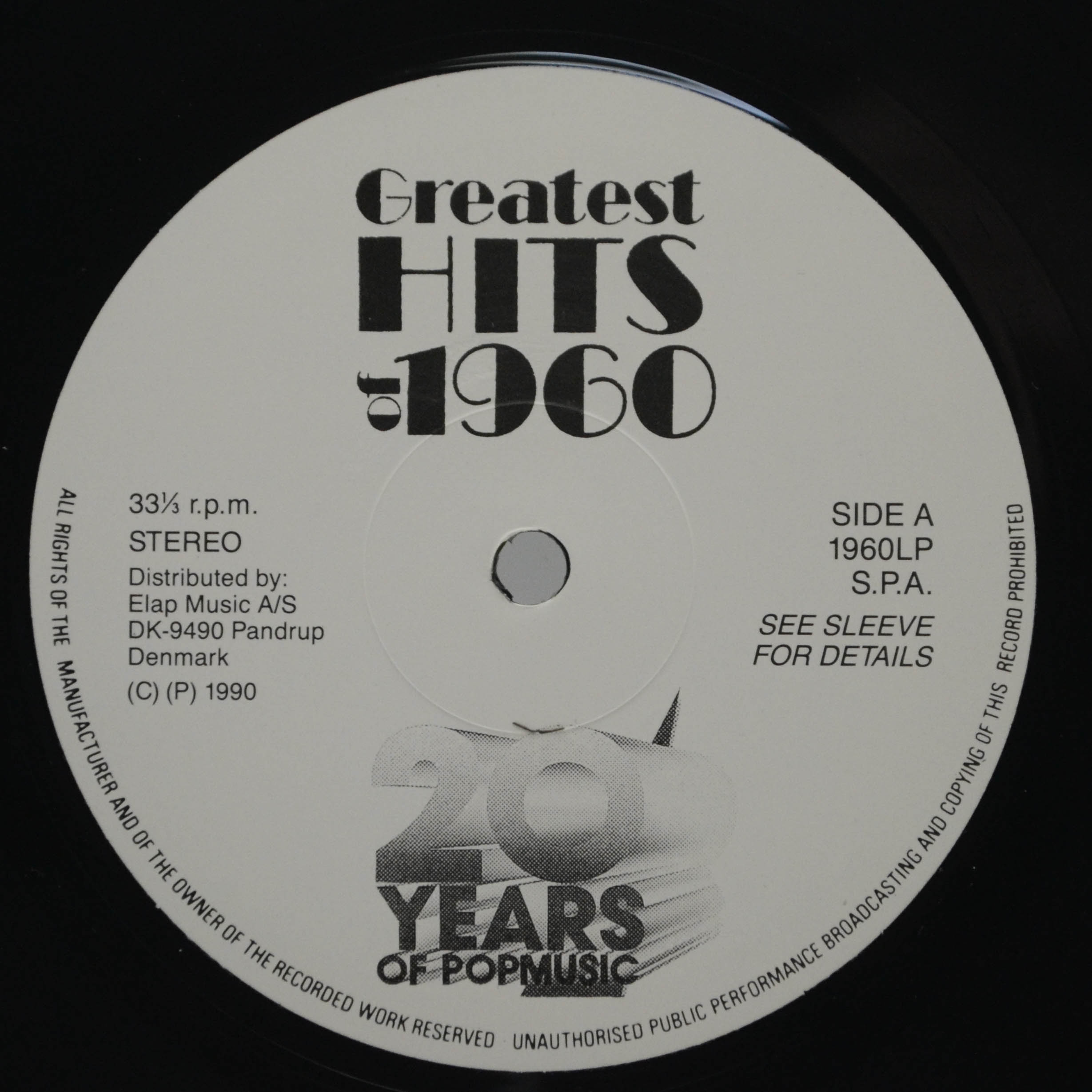 Виниловая пластинка Various — Greatest Hits Of 1960 (2LP), 1990