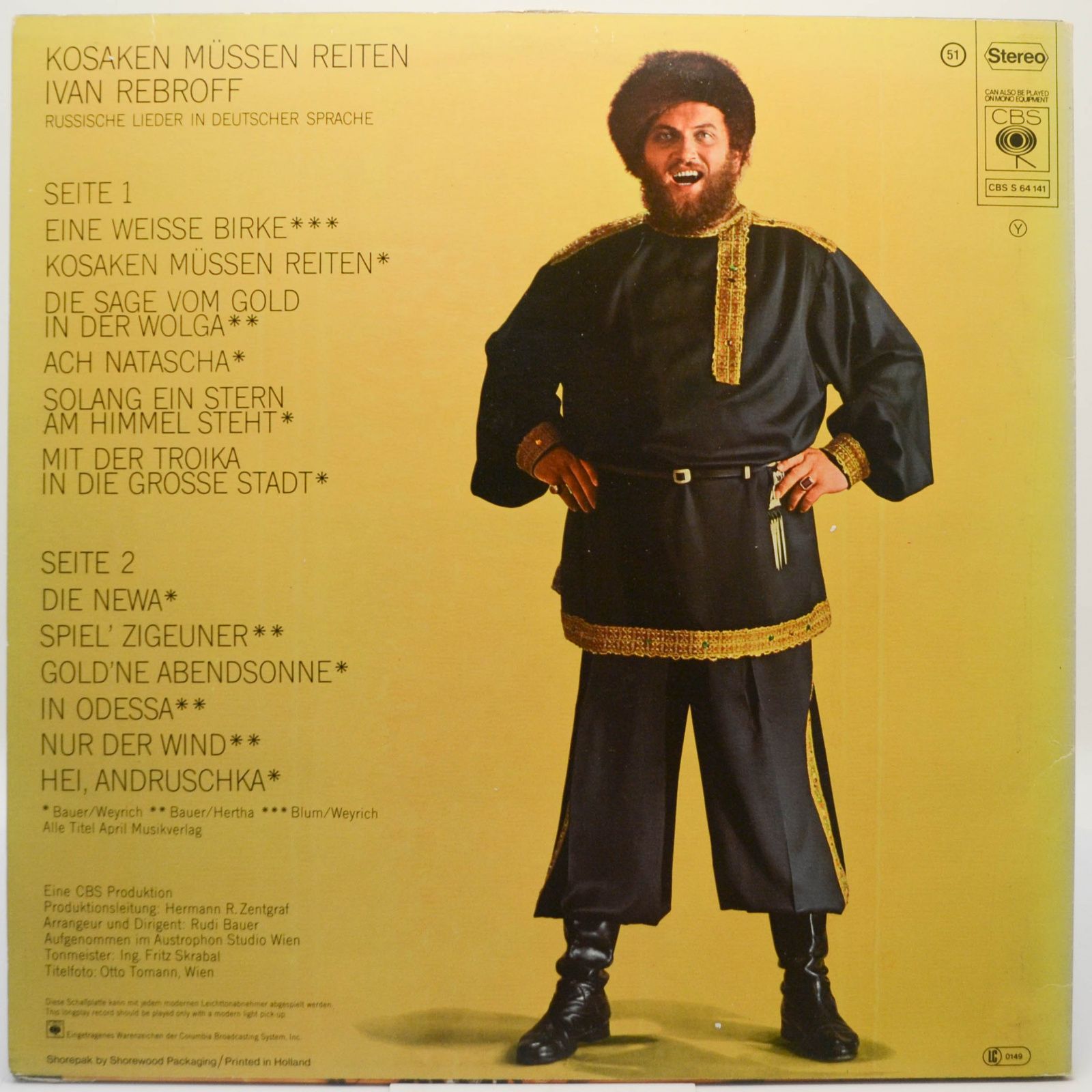 Виниловая пластинка Ivan Rebroff — Kosaken Müssen Reiten, 1970