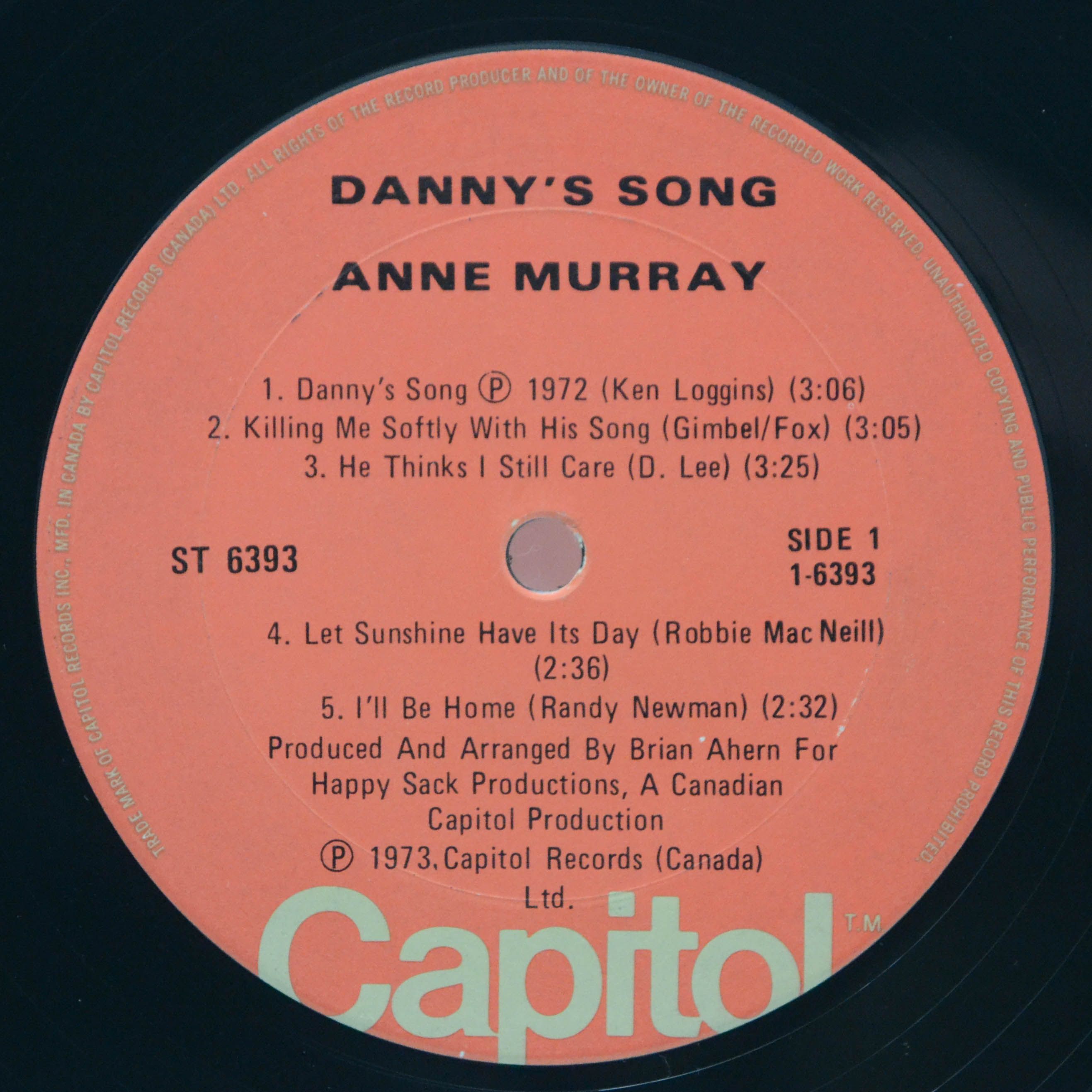 Виниловая пластинка Anne Murray — Danny's Song, 1973