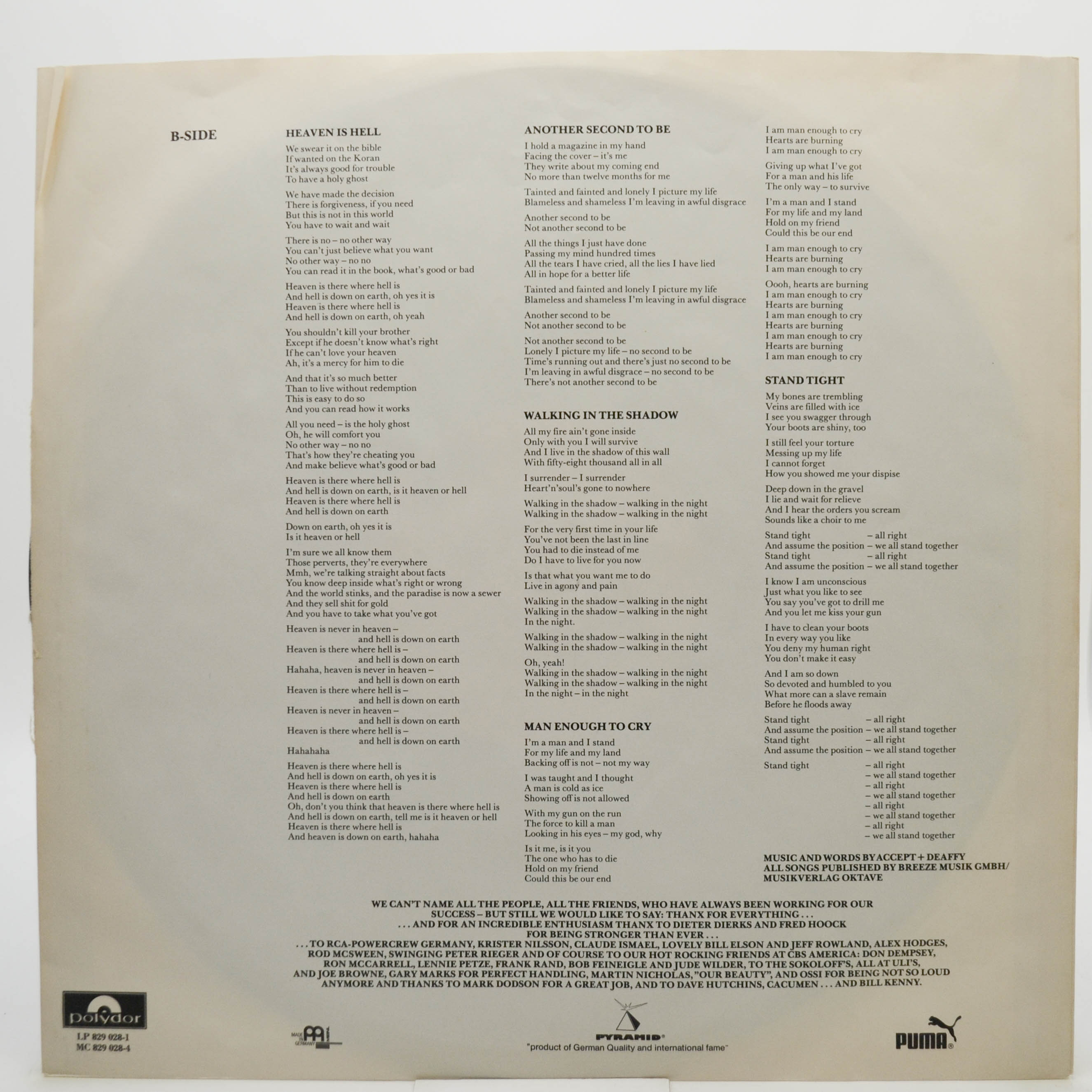 Accept — Russian Roulette, 1986