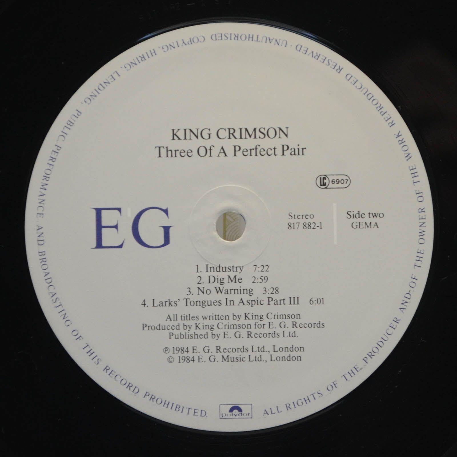 King Crimson — Three Of A Perfect Pair, 1984