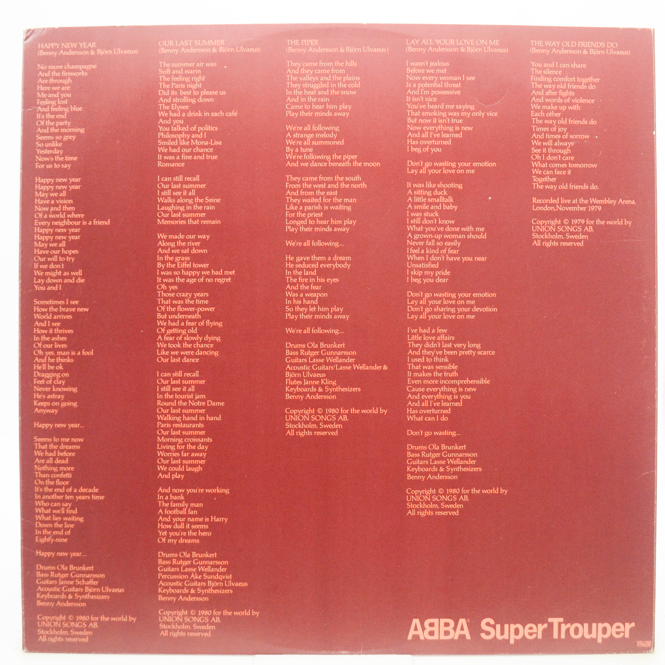 ABBA — Super Trouper (1-st, Sweden), 1980