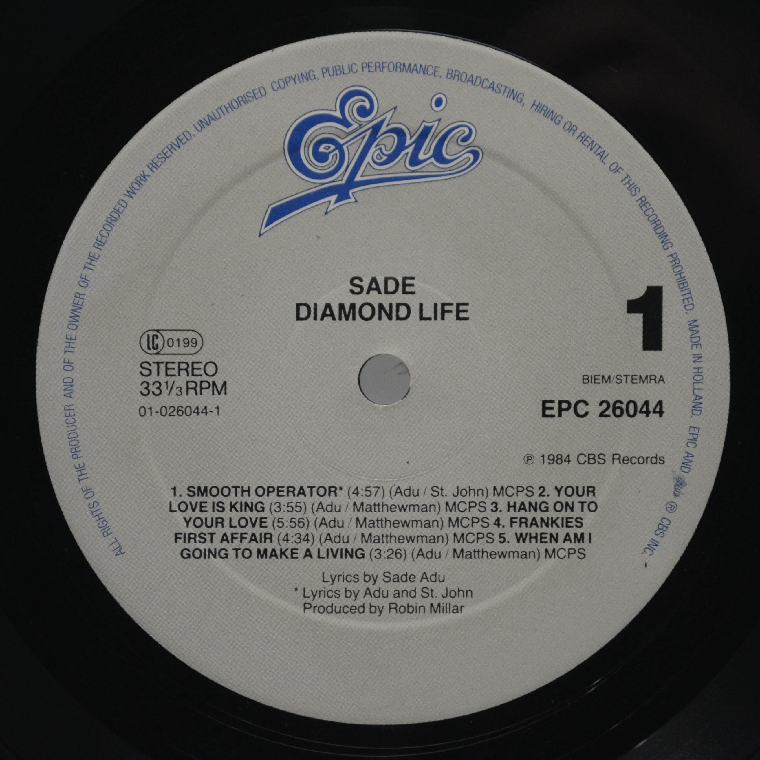 Sade — Diamond Life, 1984