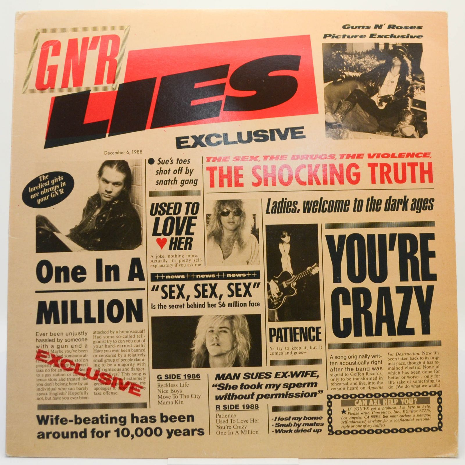 Виниловая пластинка G N' R Lies, 1988