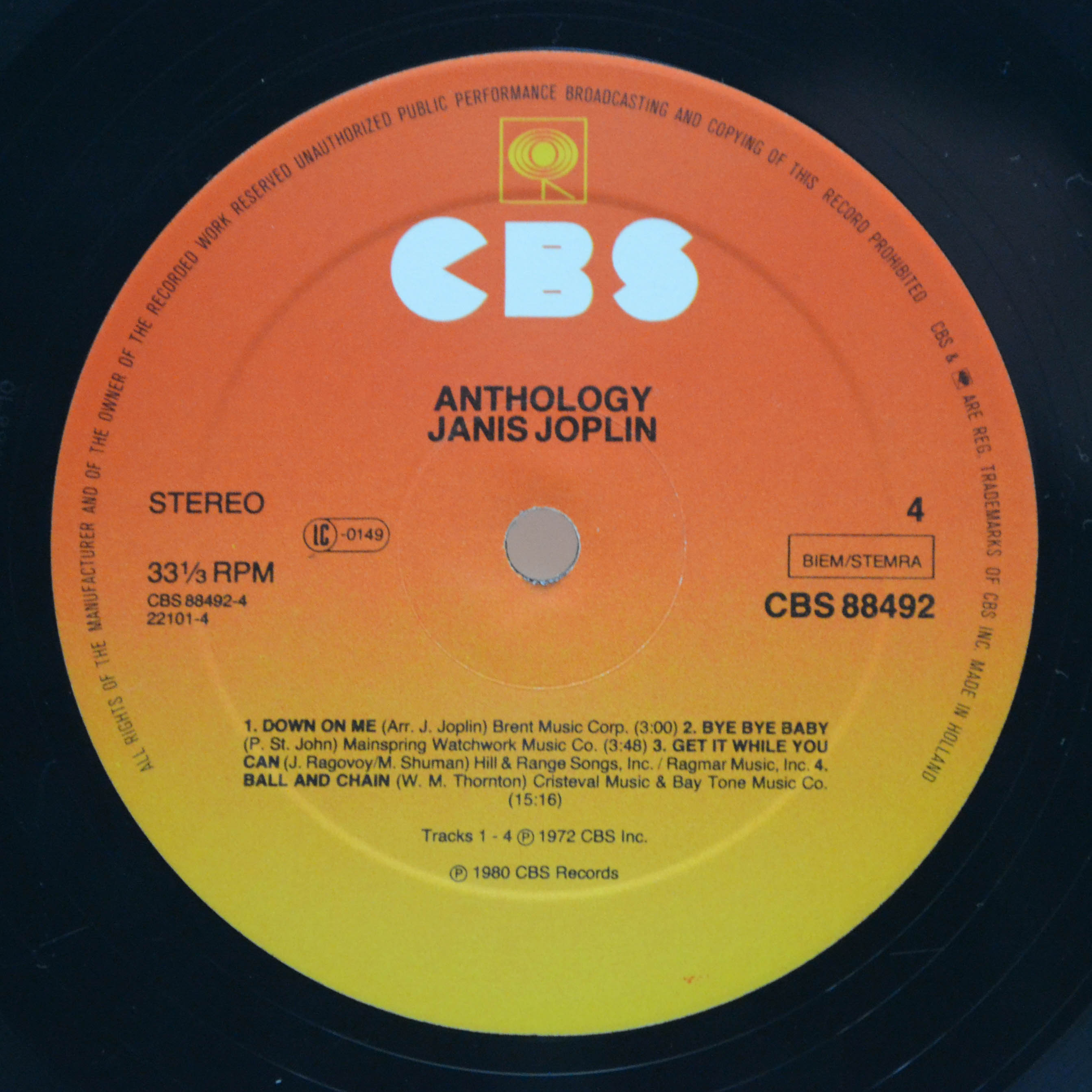 Janis Joplin — Anthology (2LP), 1980