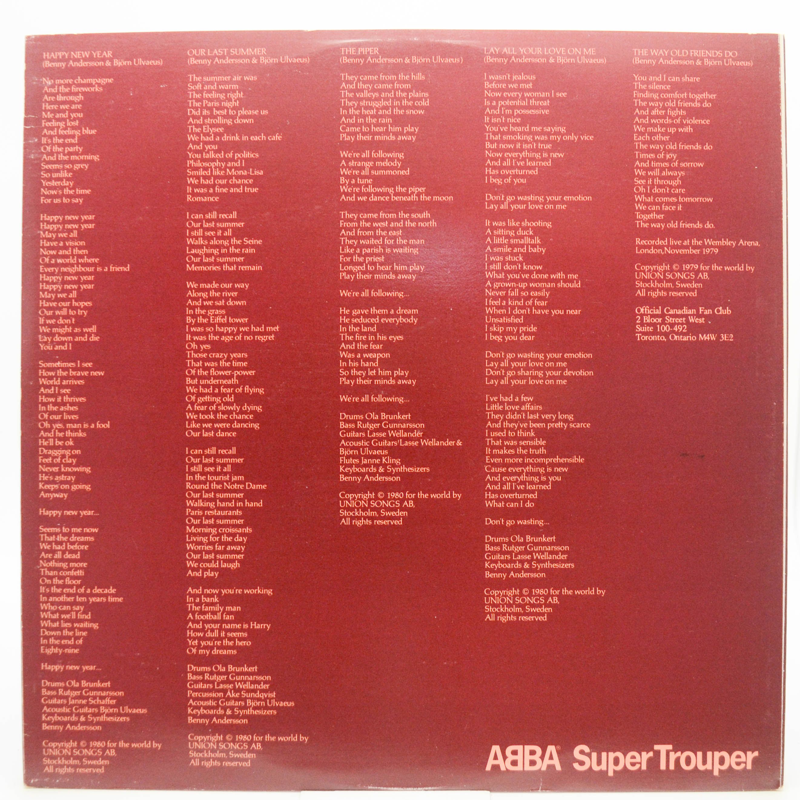 ABBA — Super Trouper, 1980