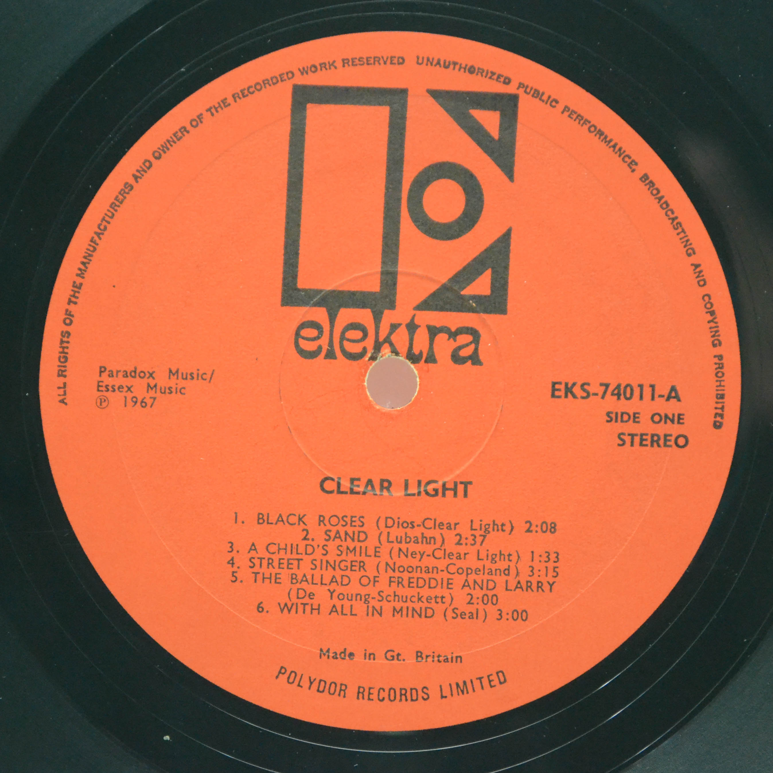 Виниловая пластинка Clear Light — Clear Light (UK), 1967
