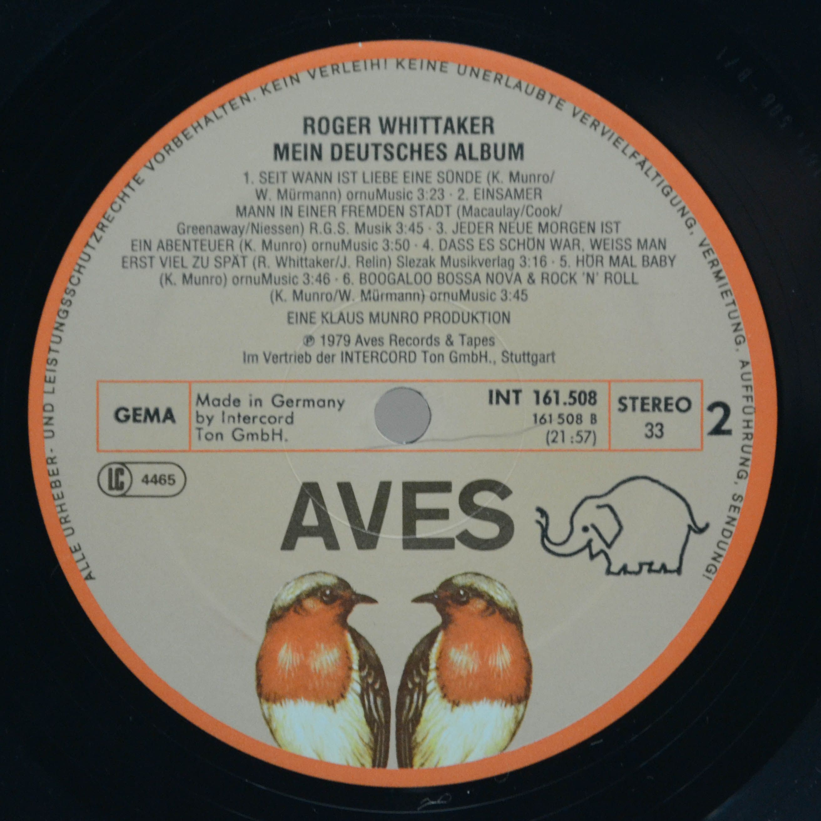 Виниловая пластинка Roger Whittaker — Mein Deutsches Album, 1979