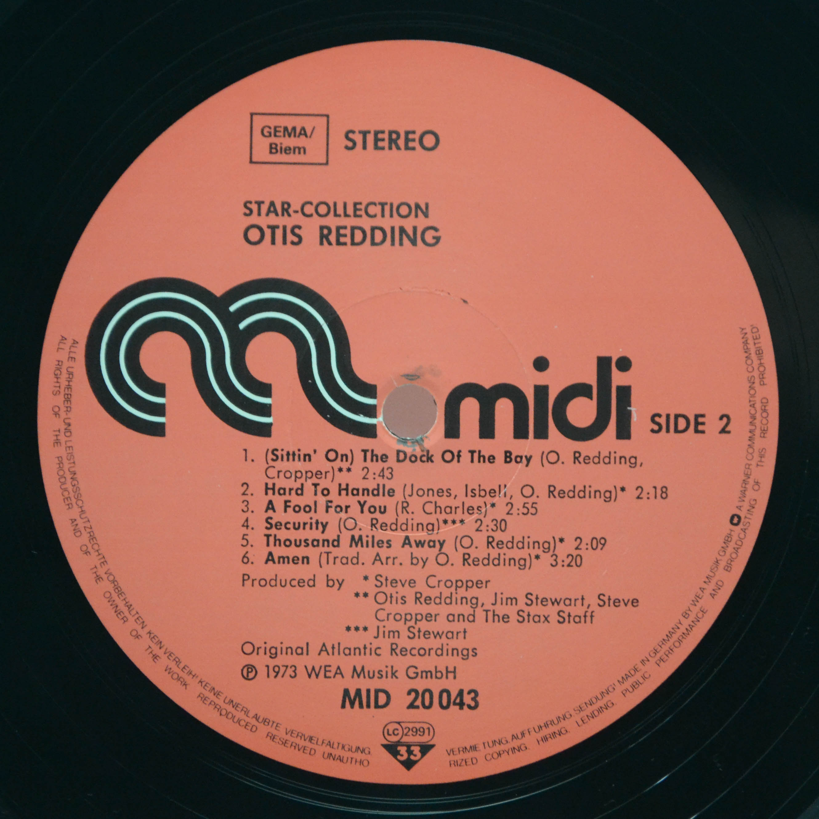 Виниловая пластинка Otis Redding — Star-Collection, 1973