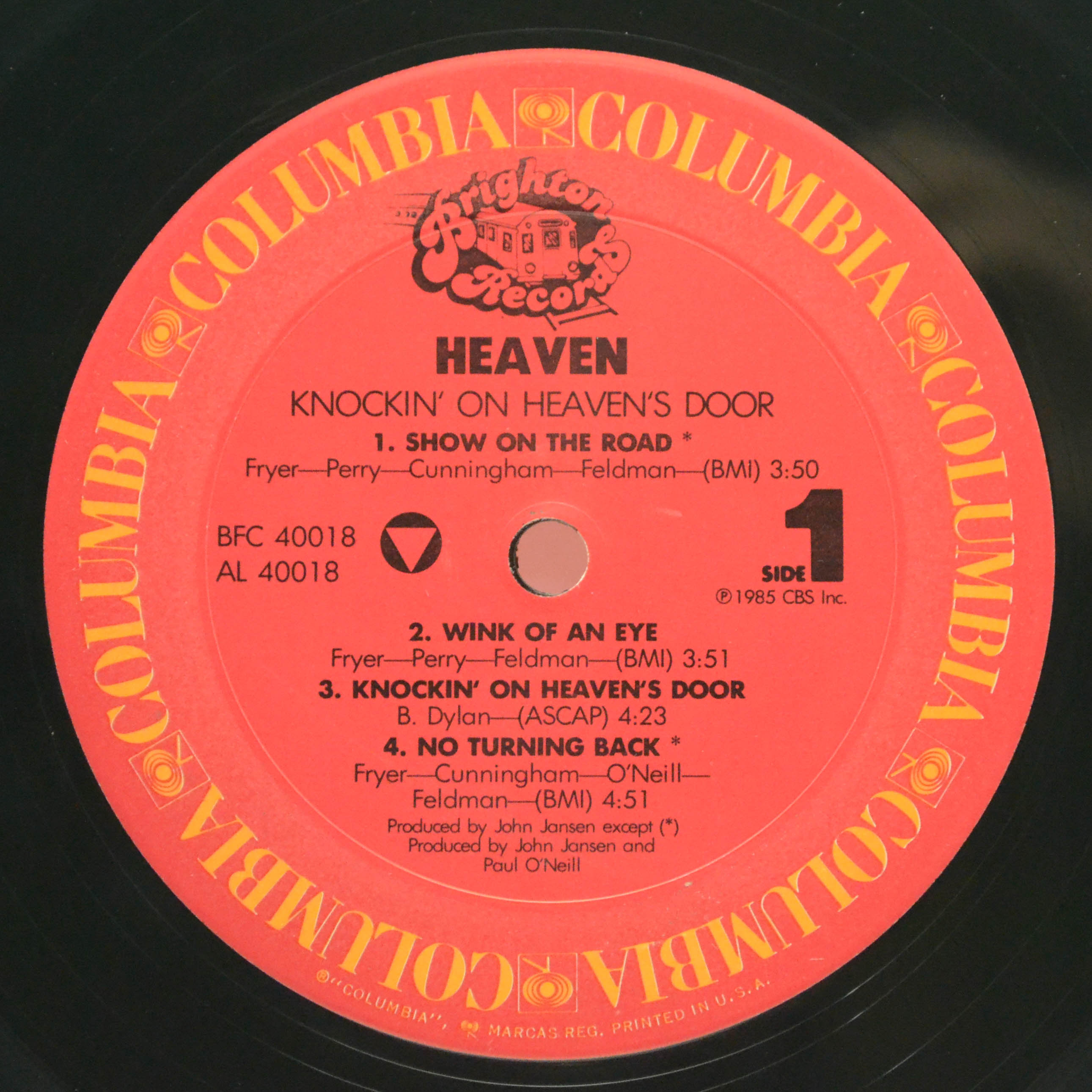 Виниловая пластинка Heaven — Knockin' On Heaven's Door, 1985