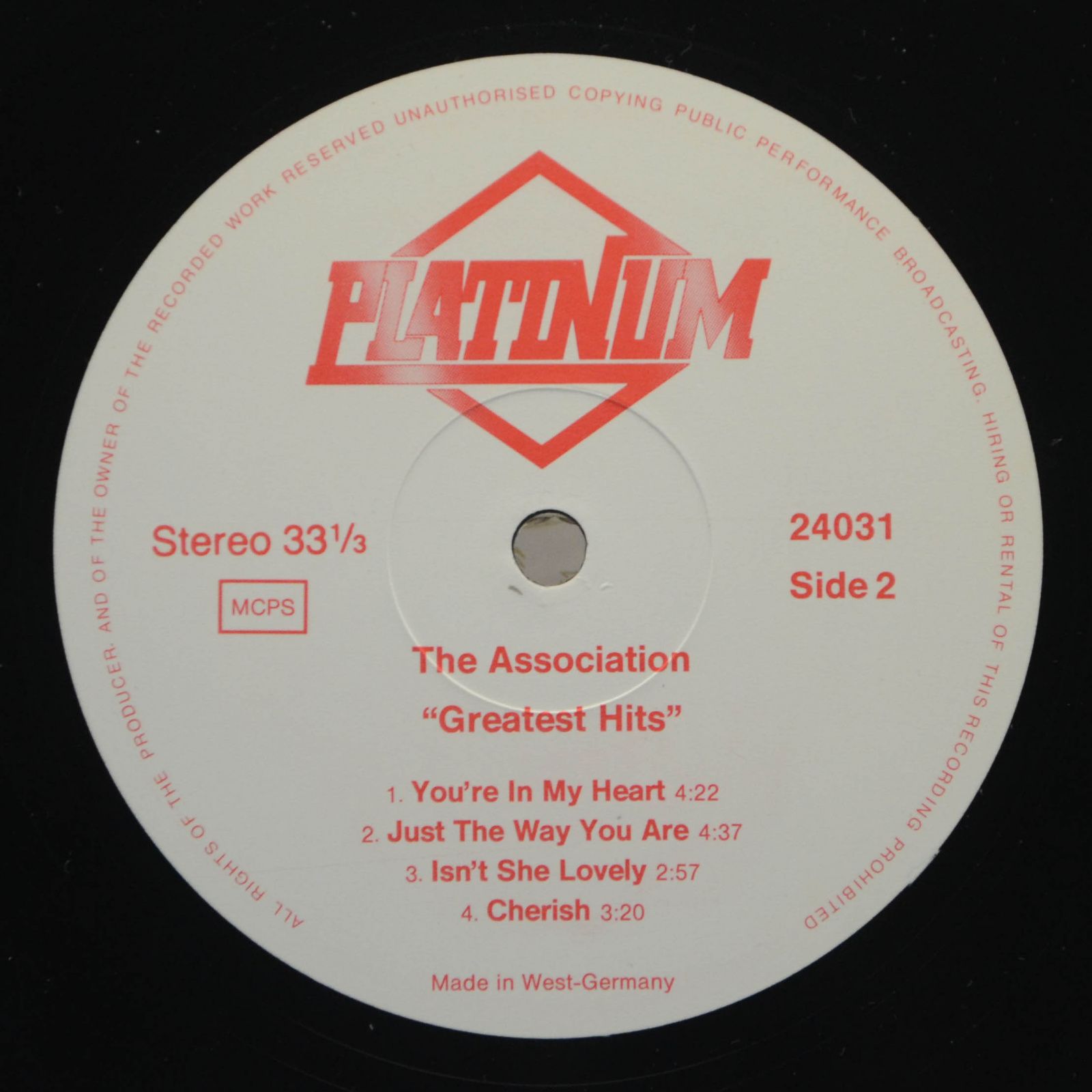 Виниловая пластинка Association — Greatest Hits, 1983