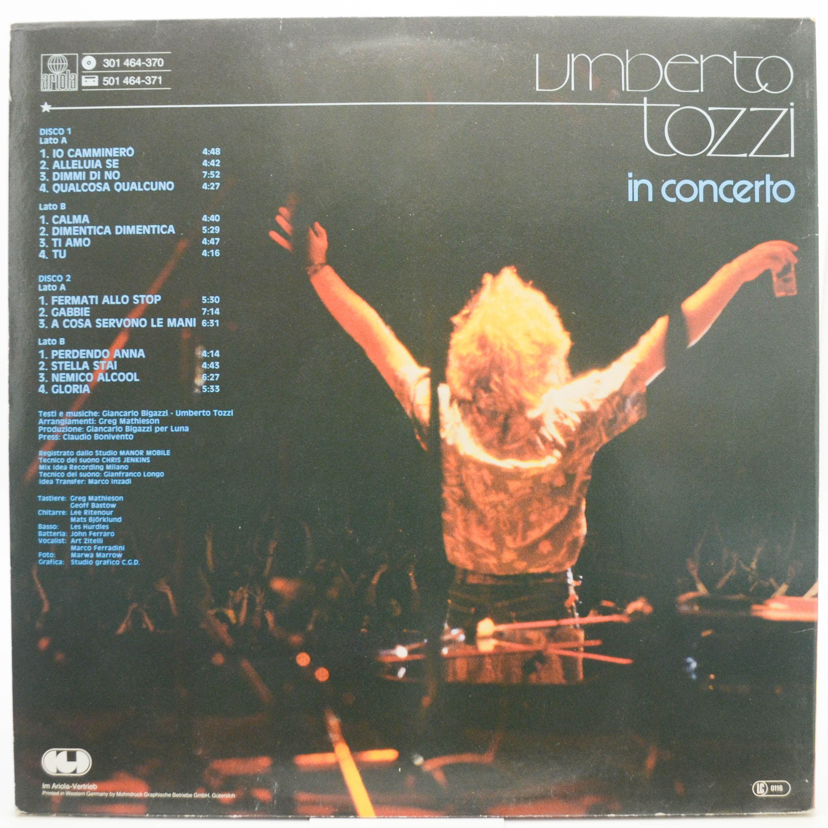 Виниловая пластинка Umberto Tozzi — In Concerto (2LP), 1980