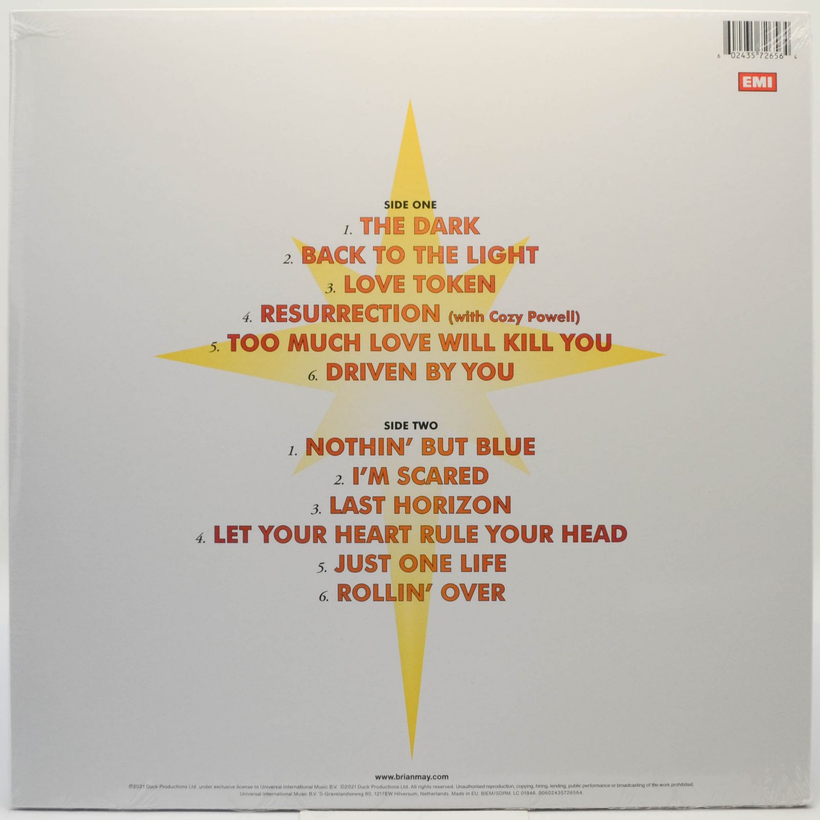 Виниловая пластинка Brian May — Back To The Light, 1992