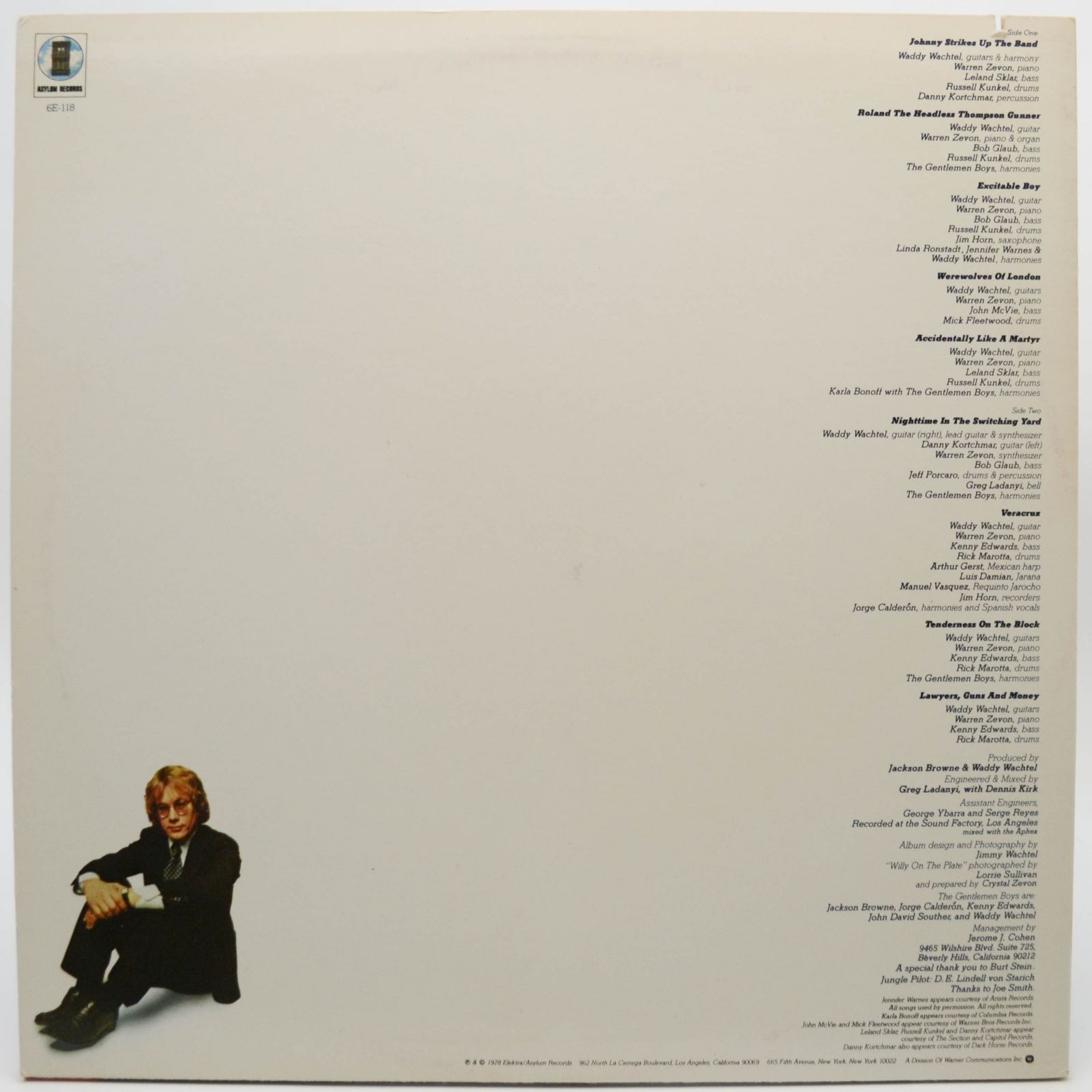 Виниловая пластинка Warren Zevon — Excitable Boy (1-st, USA), 1978