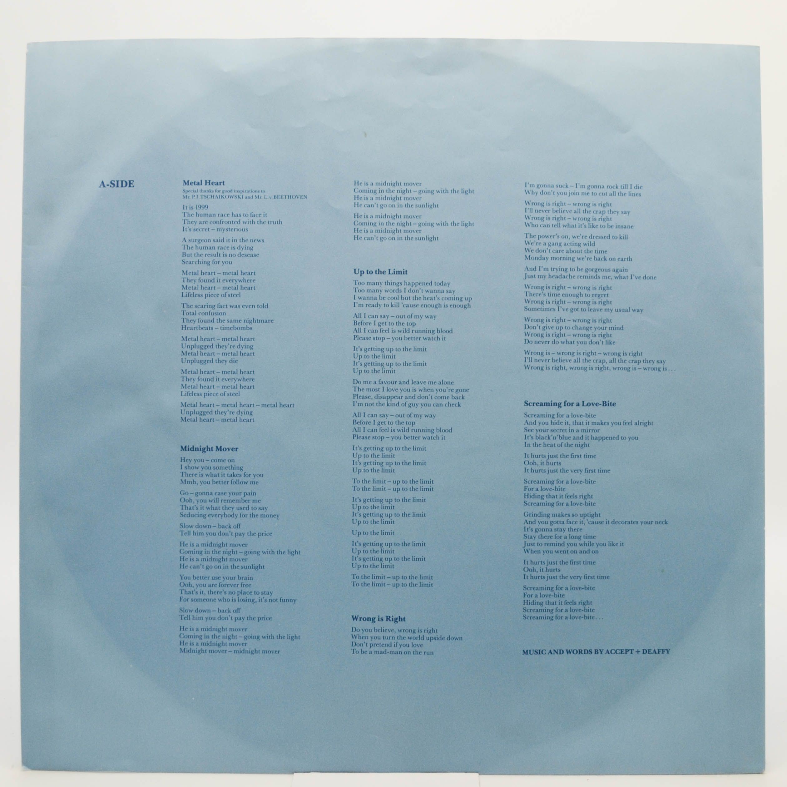 Accept — Metal Heart, 1985