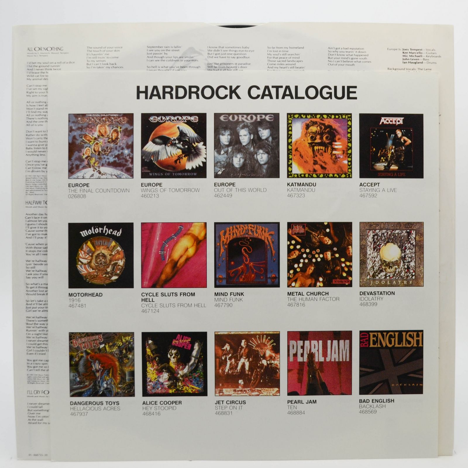 Europe — Prisoners In Paradise, 1991